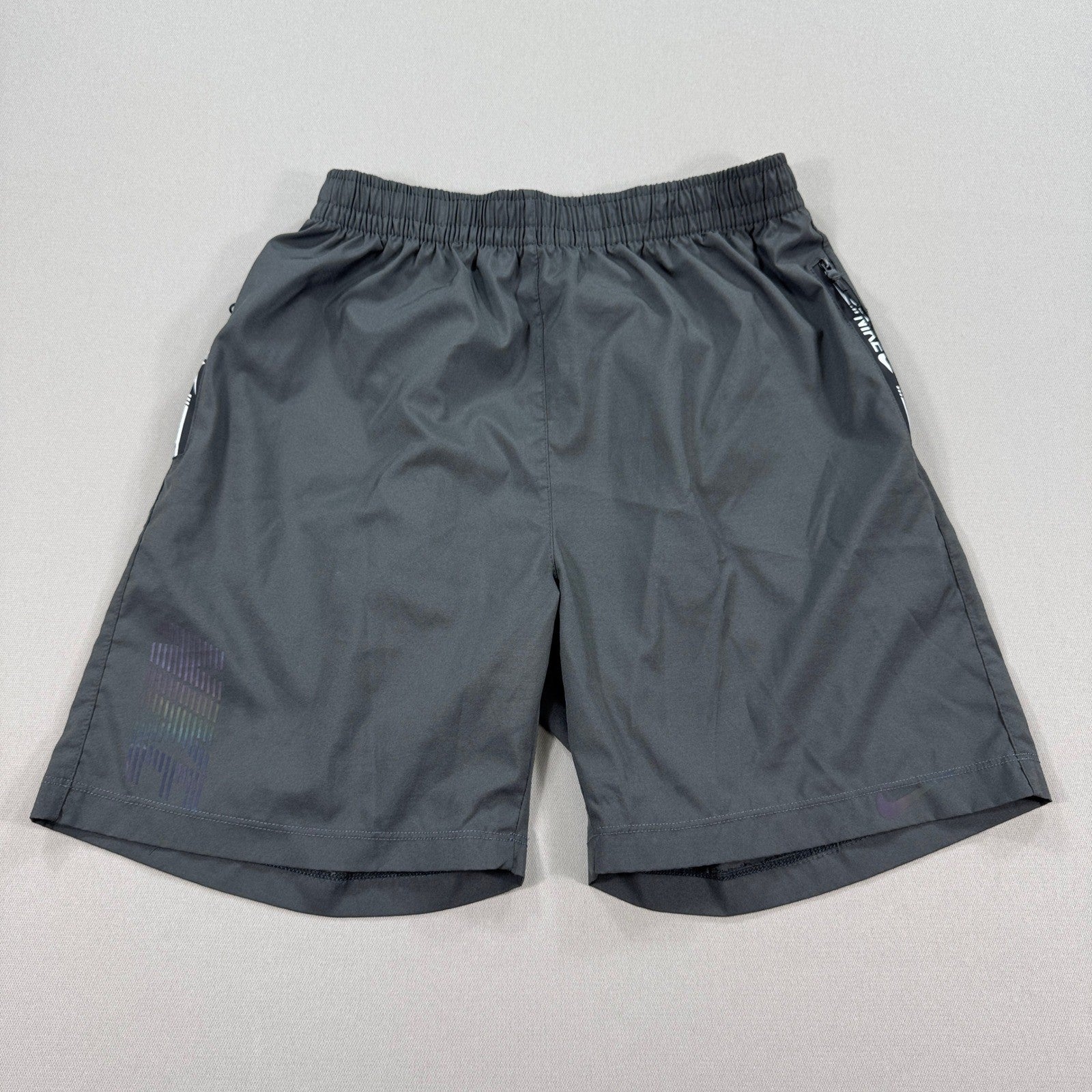 Nike Athletic Shorts Womens 2XL Gray Elastic Waist Drawstring Zip Pockets