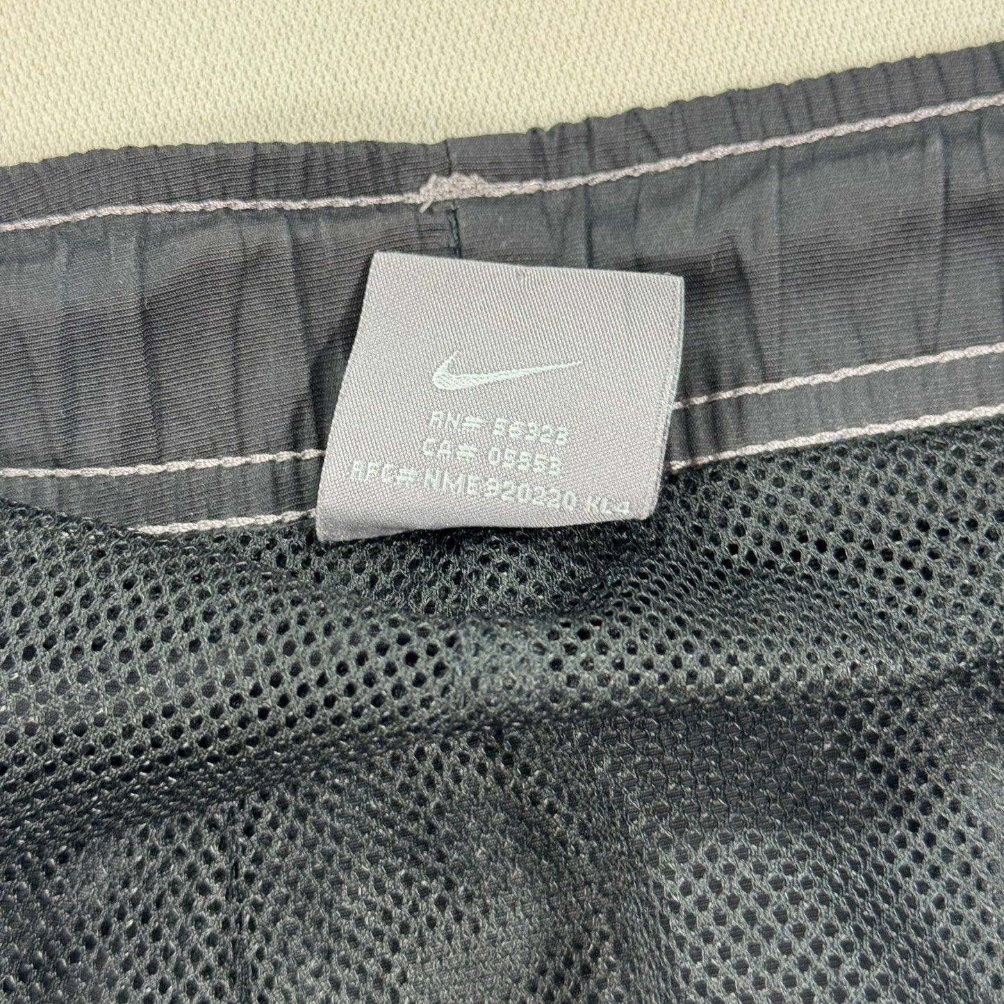 Vintage Nike Nylon Track Pants Wide Leg mens Large Windbreaker Drawstring Black