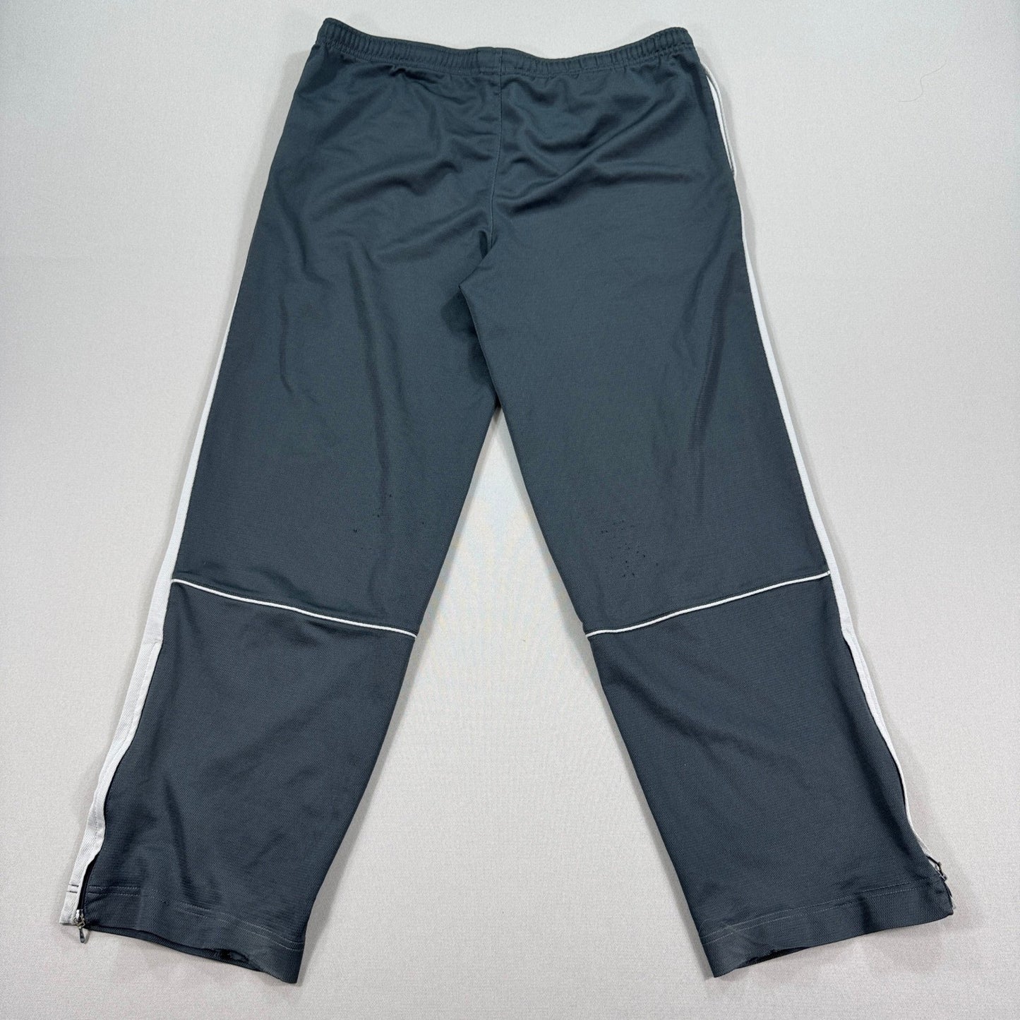 Vintage Nike Gray Track Pants mens XL White Stripe Zipper Hem Jogger Training