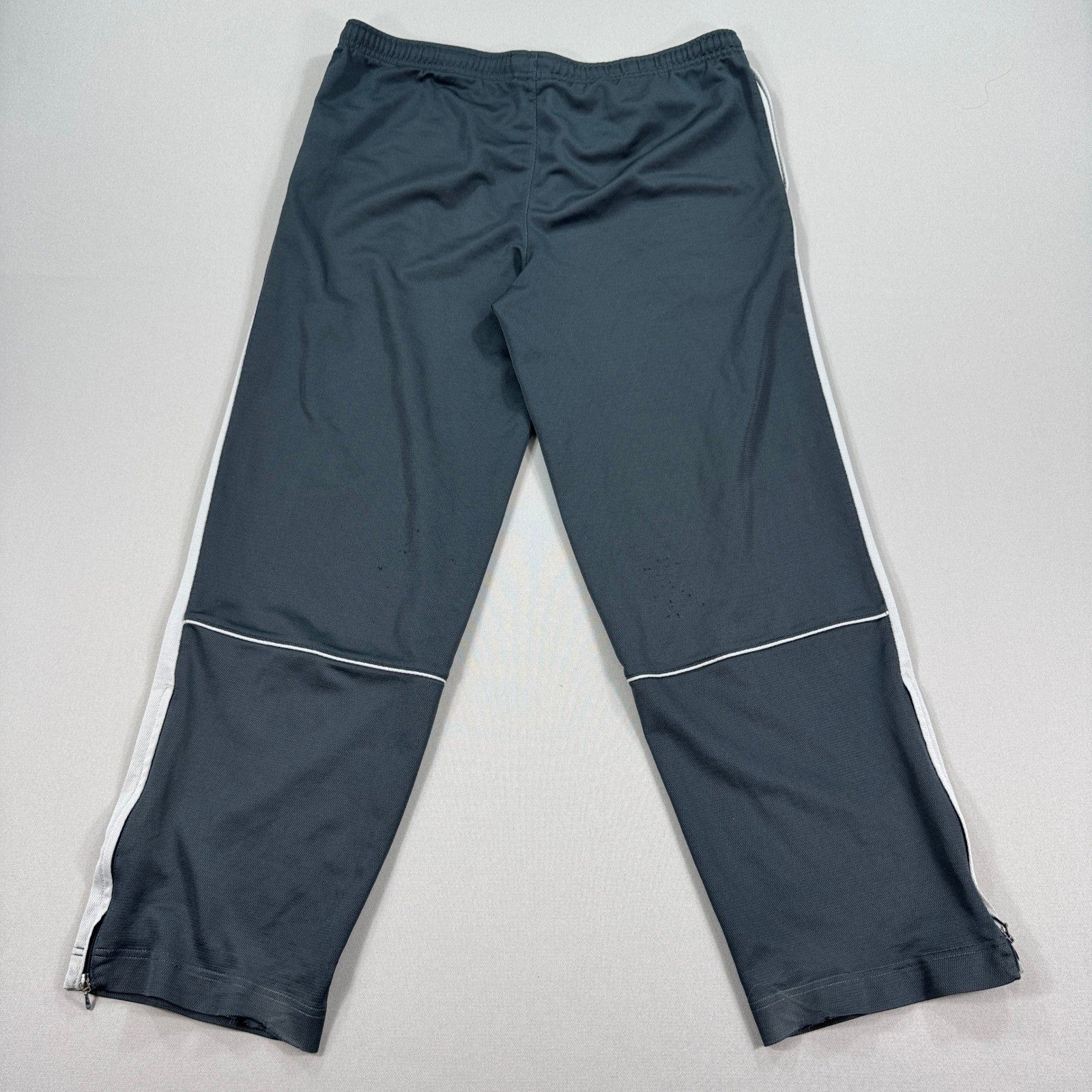 Vintage Nike Gray Track Pants mens XL White Stripe Zipper Hem Jogger Training
