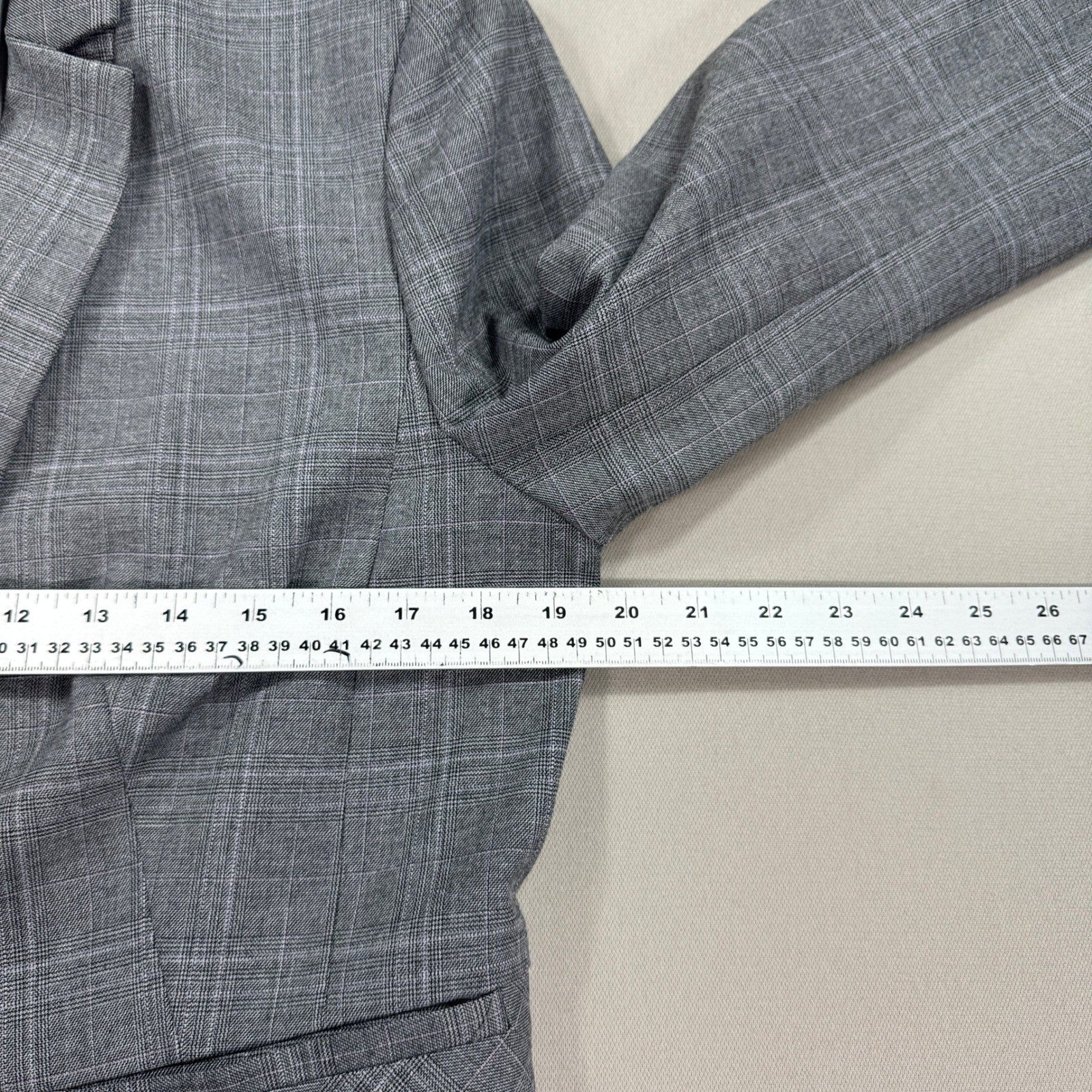 Ann Taylor Blazer Womens Size 12 Gray Plaid Career Office Business Casual