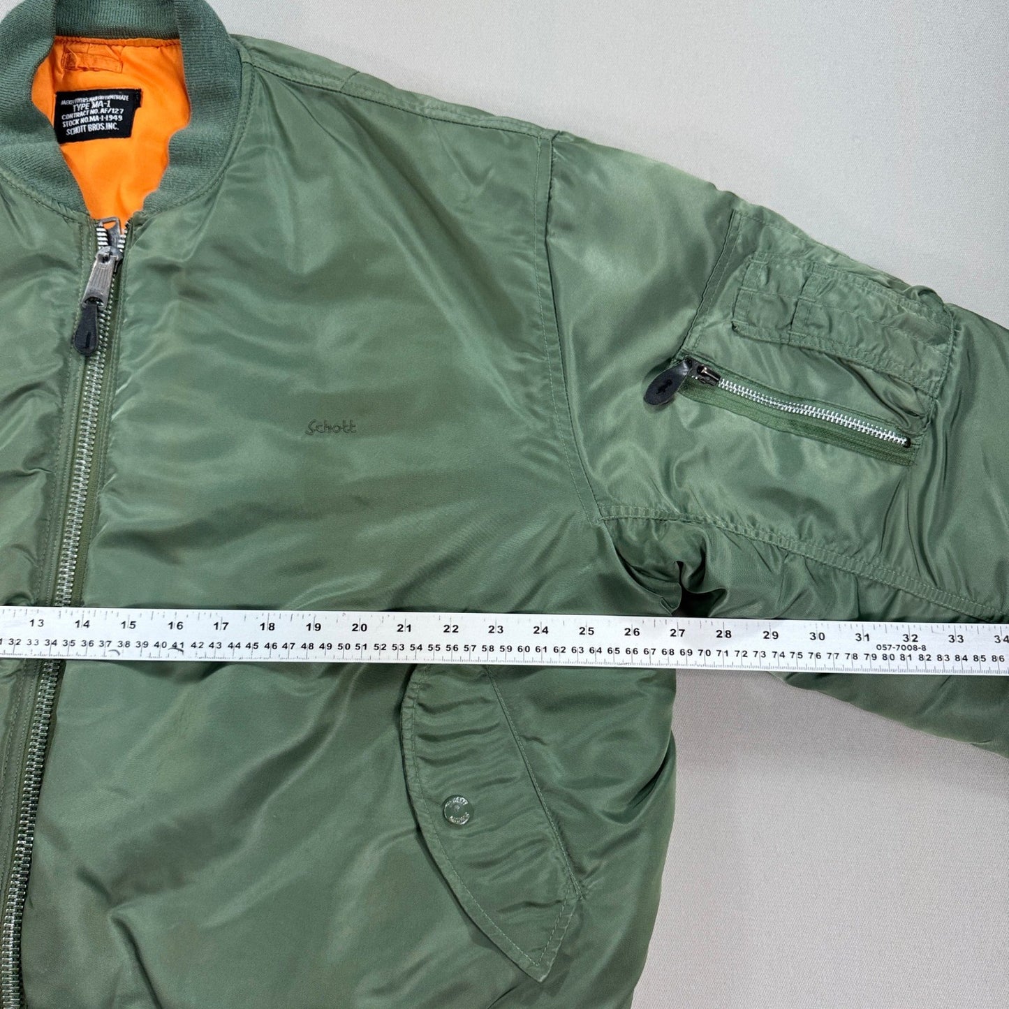 Vintage Schott Bros MA-1 Flight Bomber Jacket mens Medium Olive Green Military