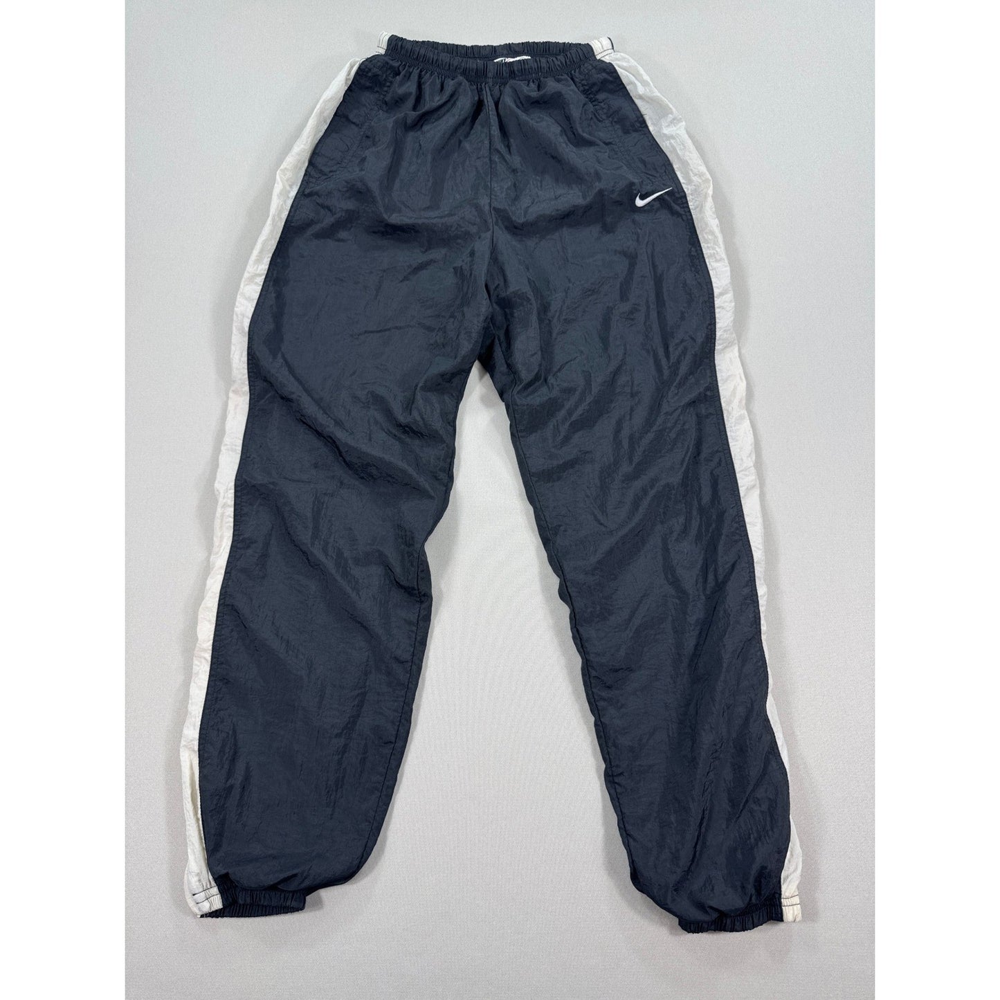 Vintage 90s Nike Windbreaker Pants Youth Large Ankle Zip Lined Drawstring