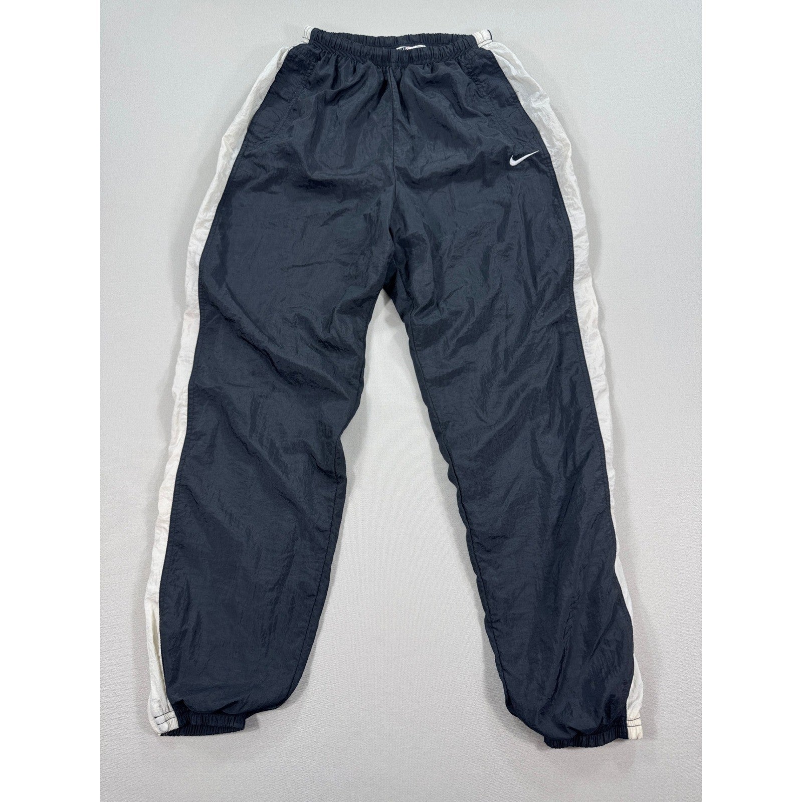 Vintage 90s Nike Windbreaker Pants Youth Large Ankle Zip Lined Drawstring