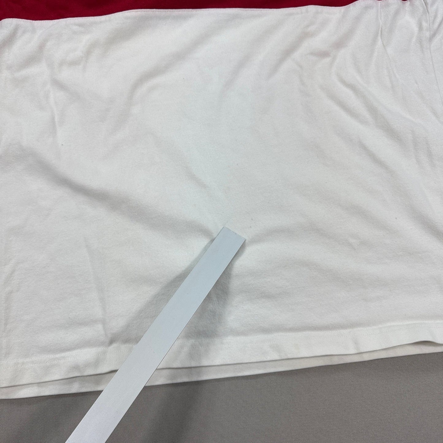 Vintage Tommy Hilfiger Rugby Polo Shirt Long Sleeve mens 2XL White Red Striped