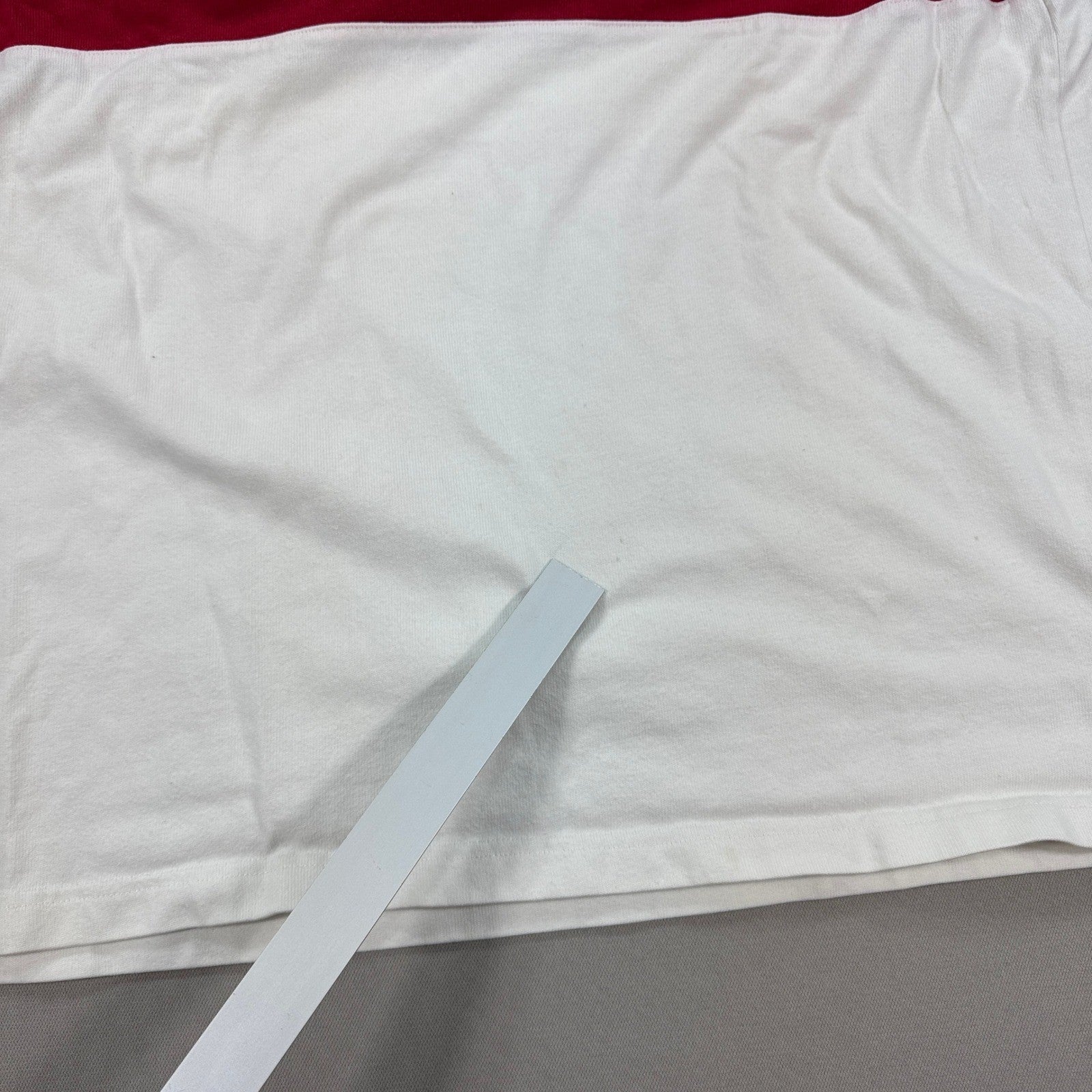 Vintage Tommy Hilfiger Rugby Polo Shirt Long Sleeve mens 2XL White Red Striped