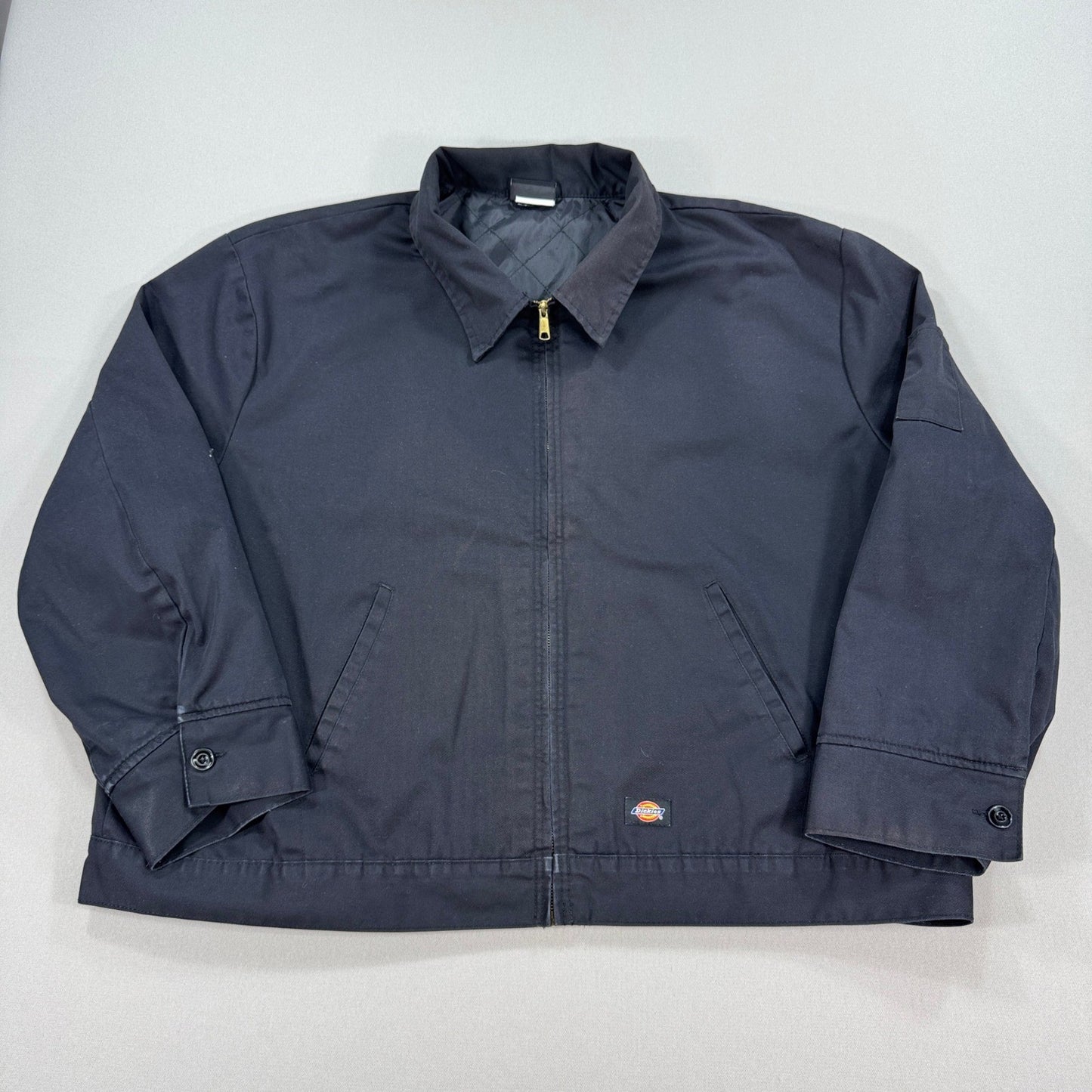 Dickies Eisenhower Work Jacket Mens 4XL Black Quilt Lined Coat Full Zip Up