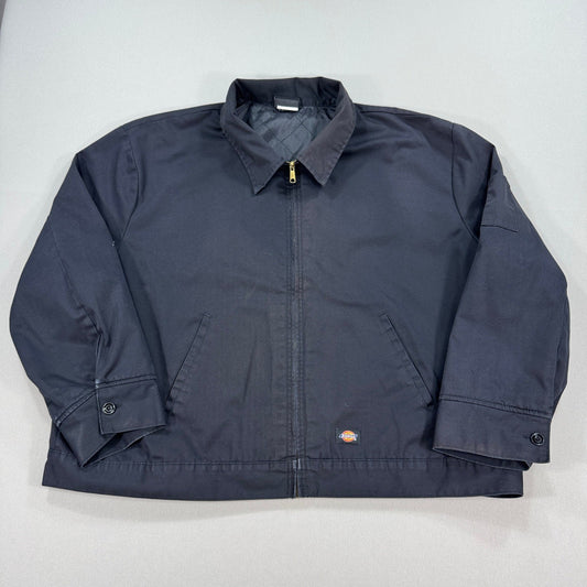 Dickies Eisenhower Work Jacket Mens 4XL Black Quilt Lined Coat Full Zip Up
