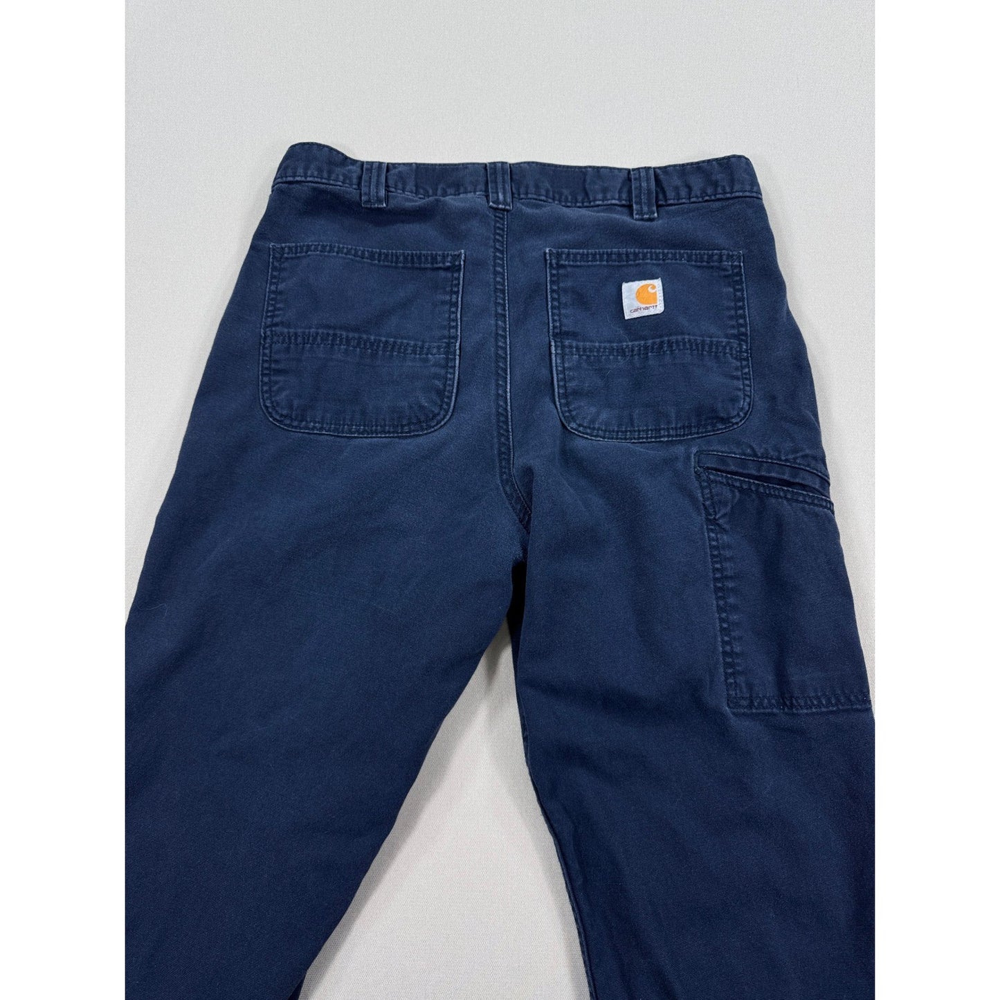 Carhartt Rugged Flex Canvas Work Pants Relaxed Fit mens 33x32 Navy Blue Utility