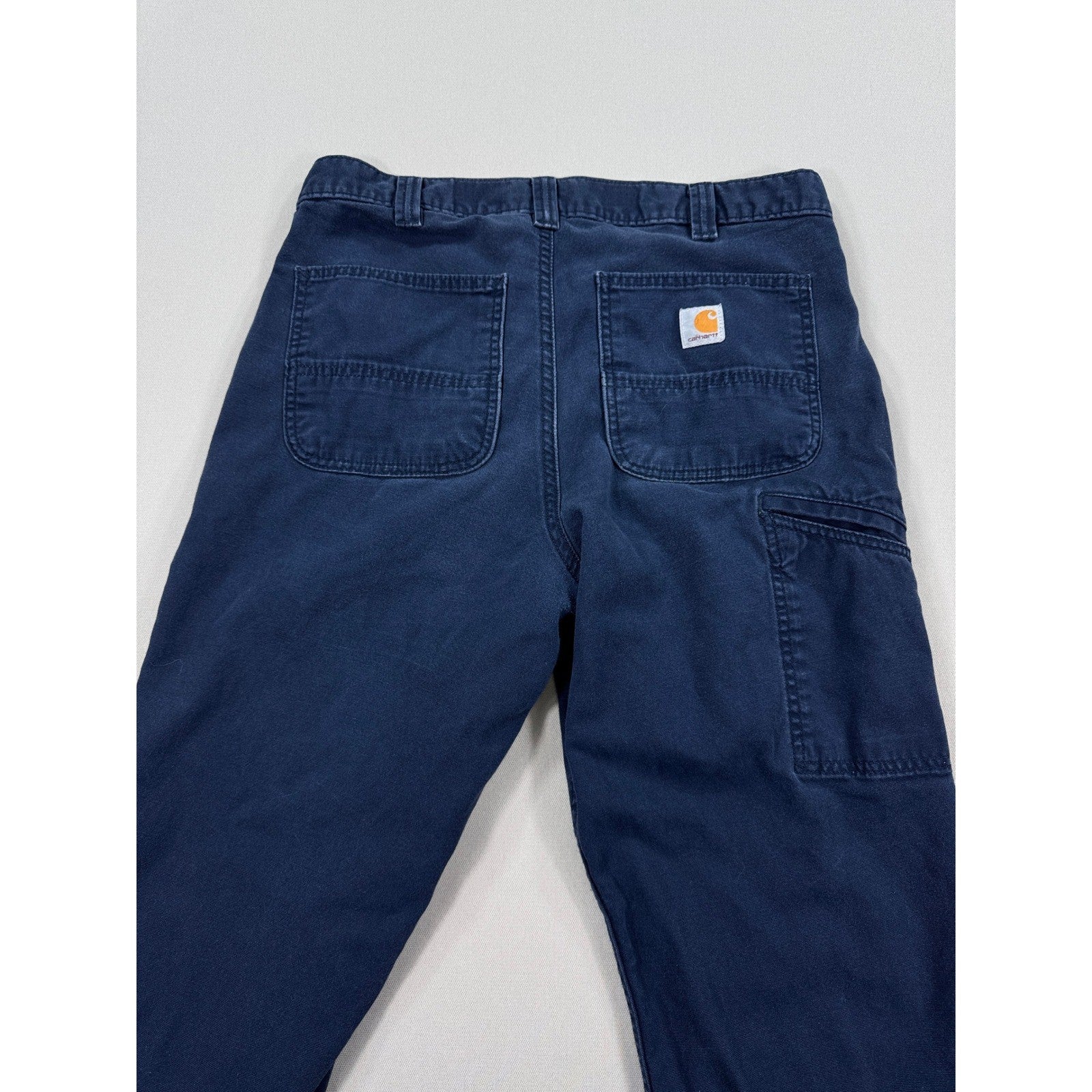 Carhartt Rugged Flex Canvas Work Pants Relaxed Fit mens 33x32 Navy Blue Utility