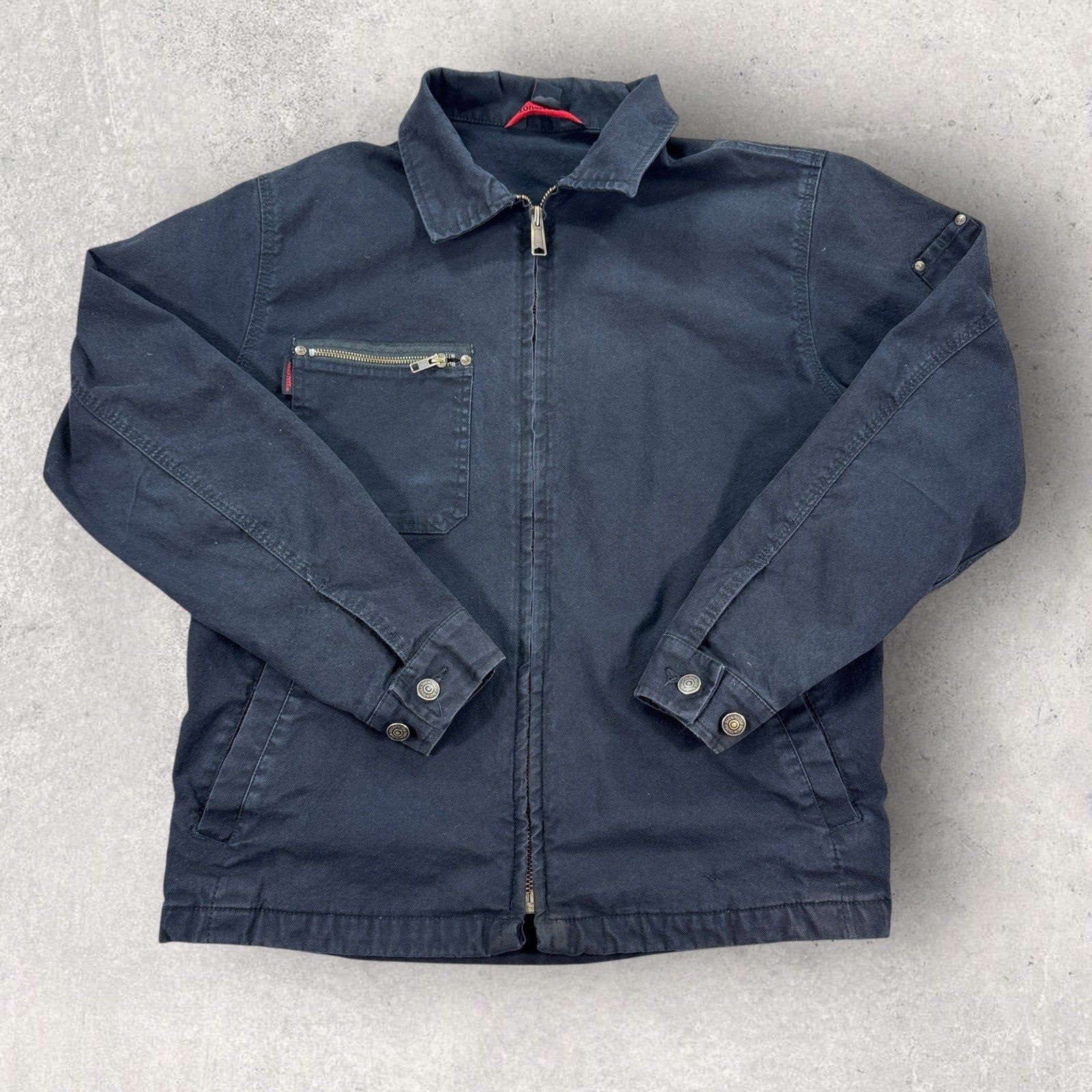 Tough Duck Jacket mens Large Black Duck Canvas Full Zip Field Barn Coat Utility