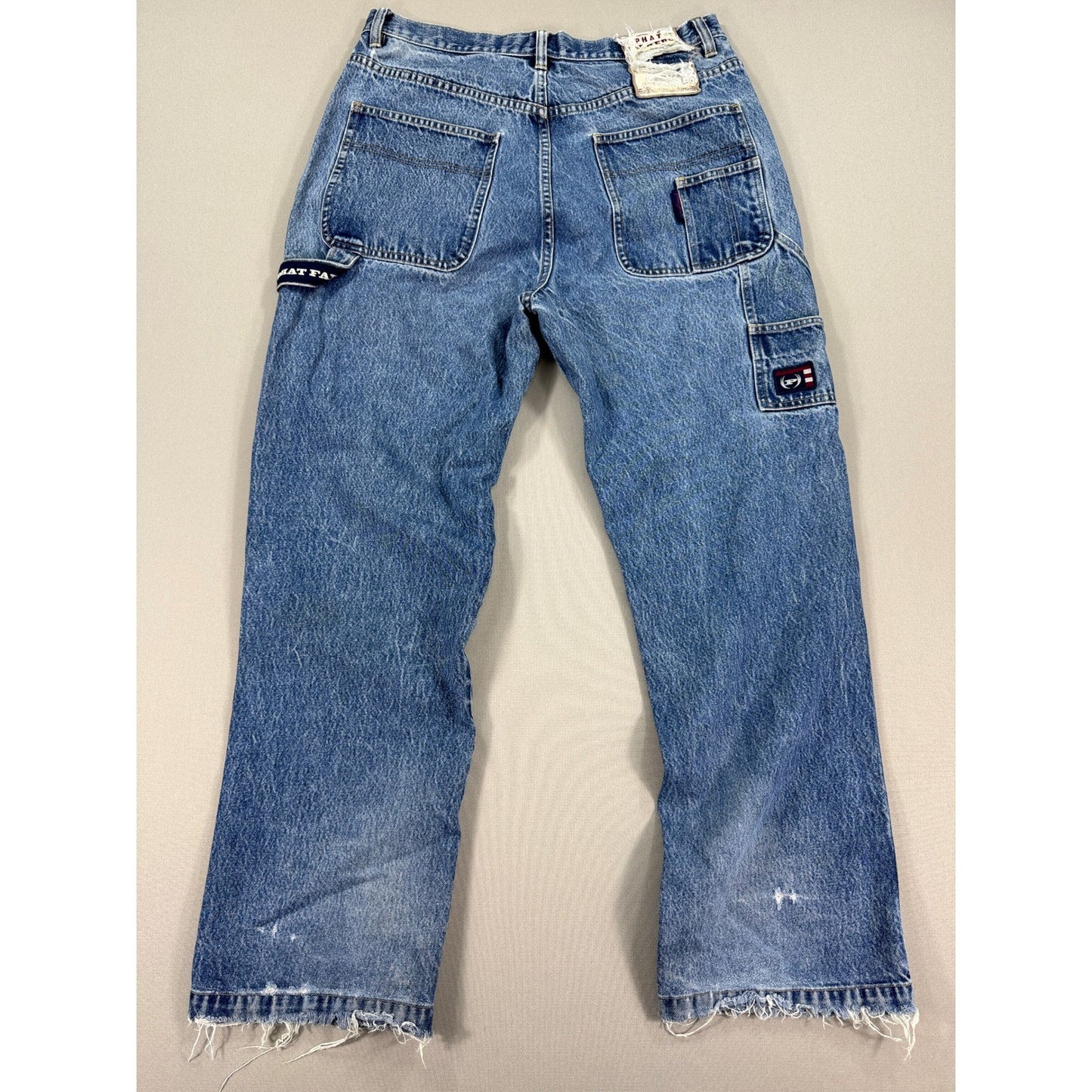 2 Pairs Vintage PHAT FARM Carpenter Jeans mens 34x33/34x34 Light Wash Denim Y2K