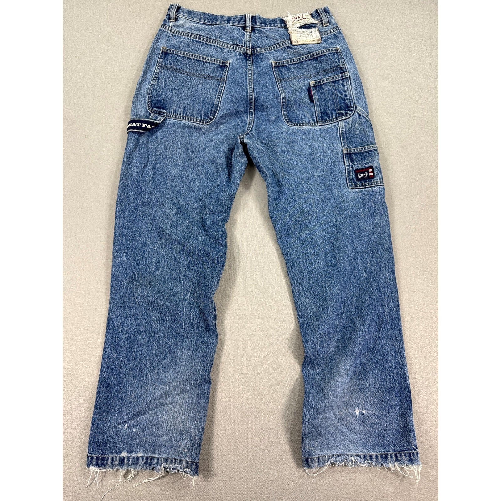 2 Pairs Vintage PHAT FARM Carpenter Jeans mens 34x33/34x34 Light Wash Denim Y2K