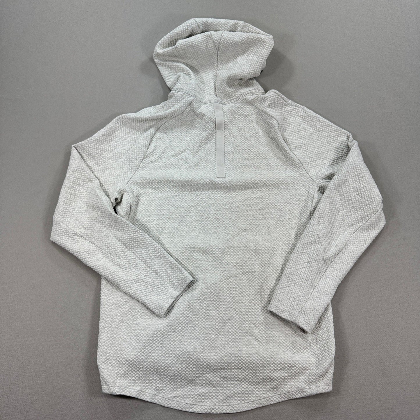 Lululemon At Ease Hoodie mens Medium Heather Light Gray Textured Knit Pullover