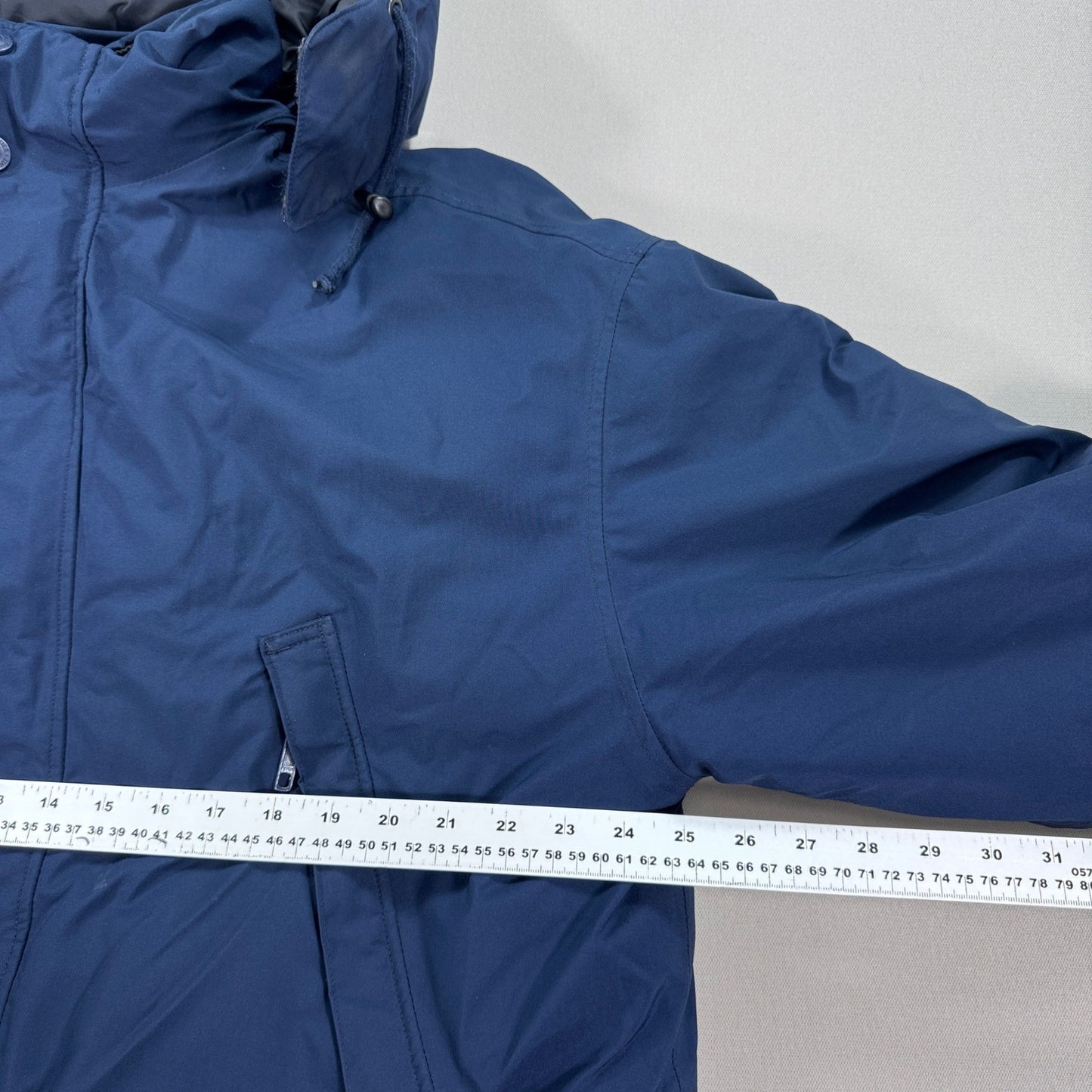 Eddie Bauer Gore-Tex Parka Winter Jacket Insulated Hooded mens Medium Blue Down