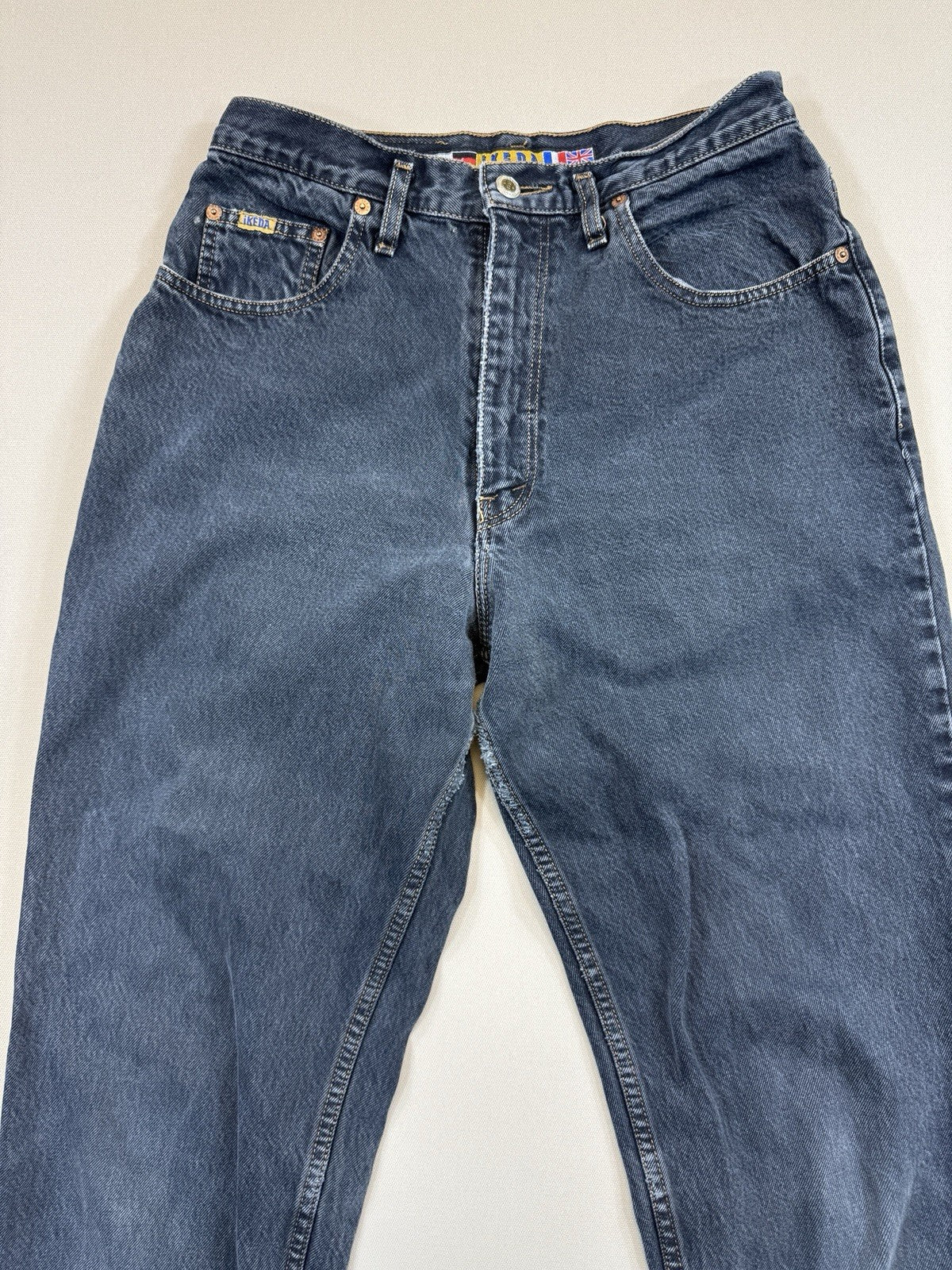 Vintage Ikeda High Rise Womens Sz 31 Gray Denim Jeans Medium Wash