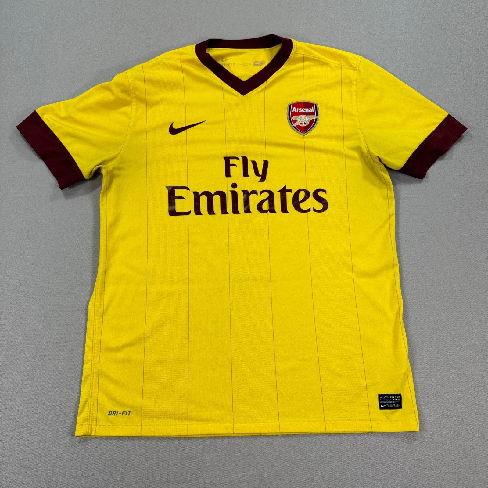 Arsenal 2010 2012 Nike Nasri #8 Soccer Jersey Fly Emirates Shirt mens Large