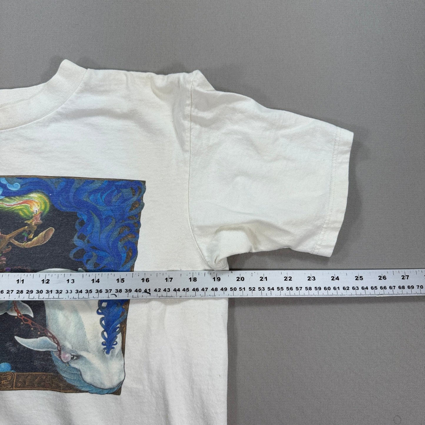 Vintage 90s Art T Shirt Mens Medium Graphic Print Fantasy Gildan Heavy WWeight