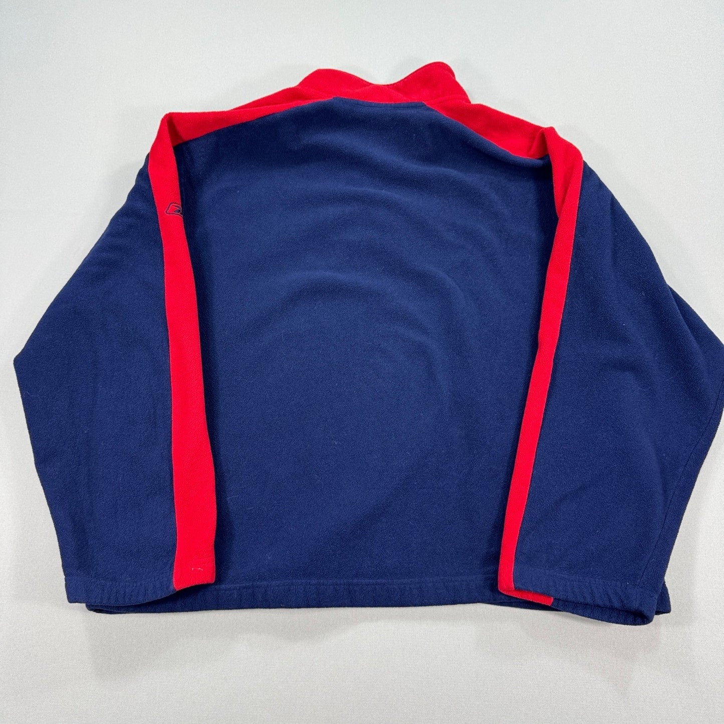 Reebok New England Patriots Sweater NFL Fleece Pullover Quarter Zip Mens XL Blue