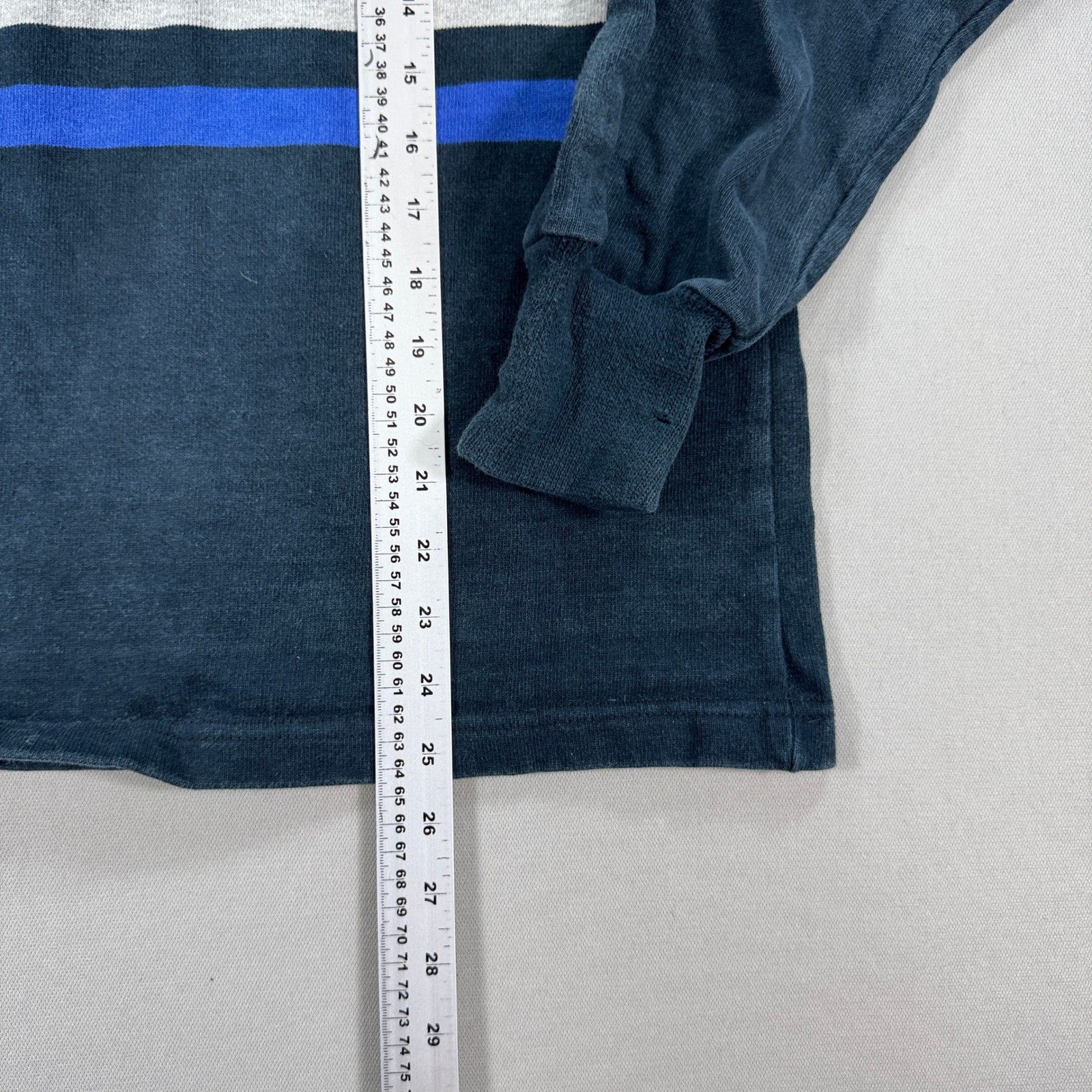 Vintage Barbarian Rugby Wear Polo Shirt Mens XS Blue White Stripe Made In Canada