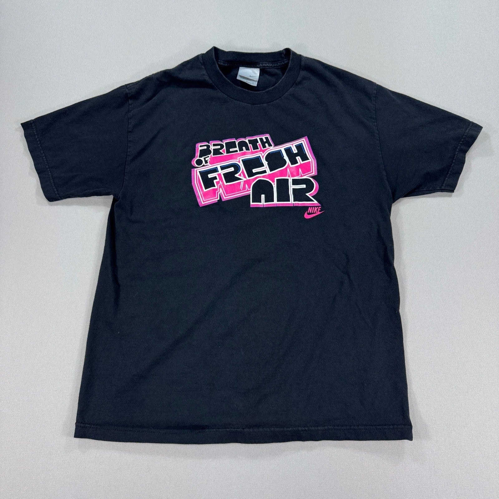 VTG Nike Breath of Fresh Air T-Shirt mens Large 3D Graphic Short Sleeve Y2K