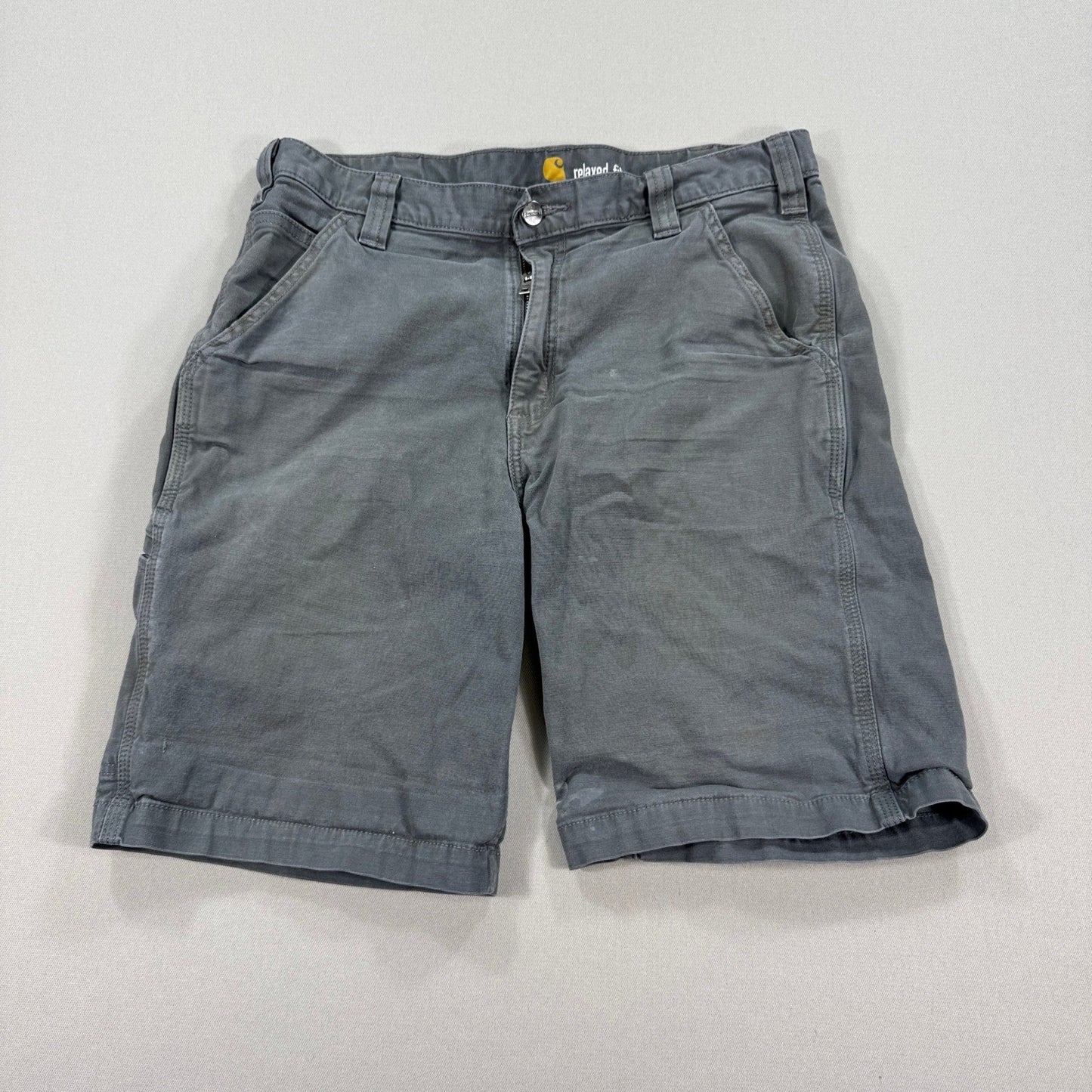 Carhartt Relaxed Fit Work Shorts Canvas Rugged Flex mens Size 34 Gray Ripstop