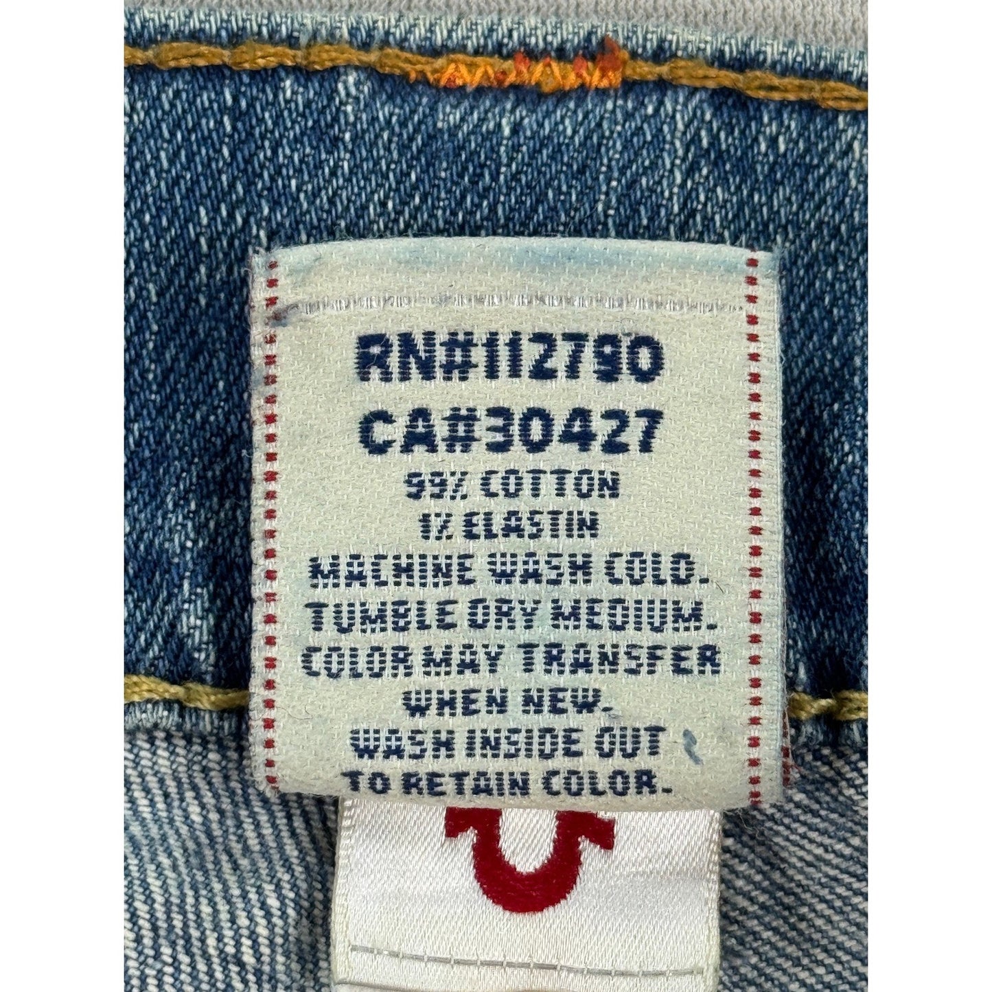 True Religion Bobby Jeans mens 31x33 Blue Denim Bootcut Button Fly Made In USA