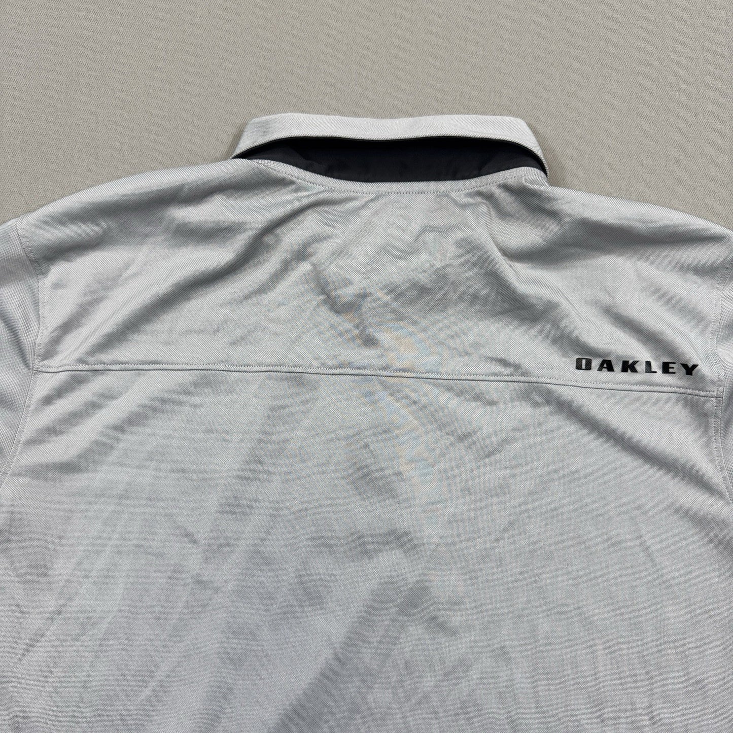 Oakley Velocity Golf Polo Shirt mens Large Stone Gray Performance Top