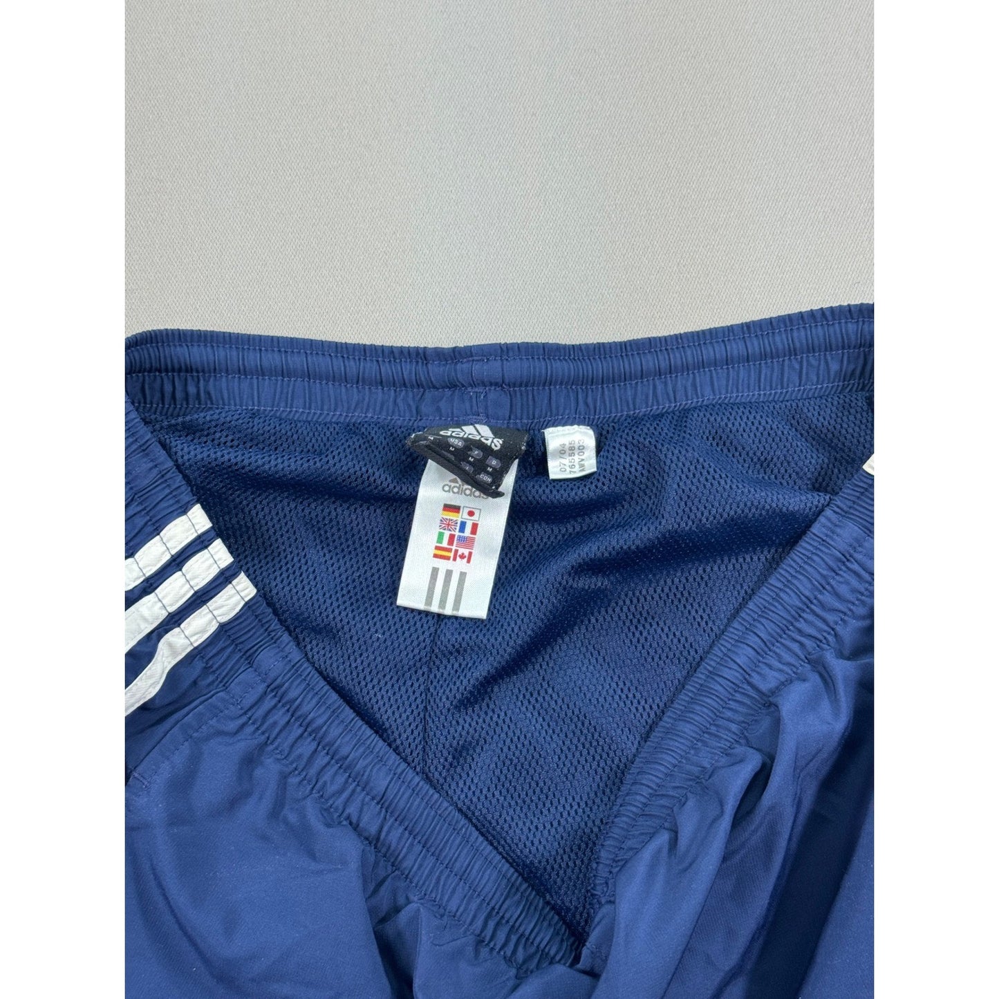 VTG Adidas Baggy Track Pants 3 Stripe Zipped Ankle mens Medium Blue
