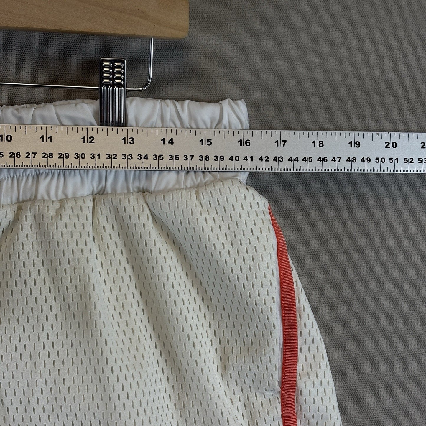 Nike Sportswear Mesh Shorts Womens Large White Orange Running Retro Lined