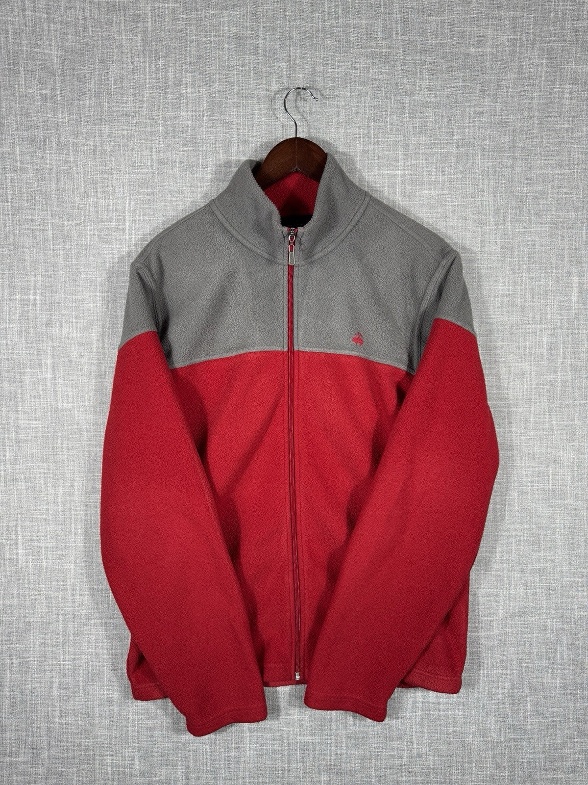 Brooks Brothers Red Two Tone Fleece Men’s Large Long Sleeve Pullover Sweater