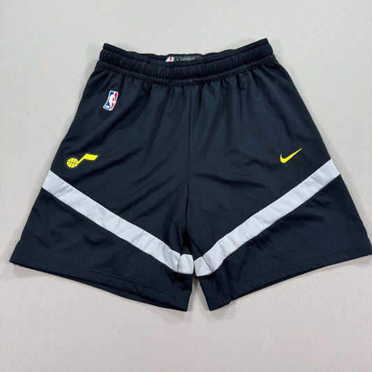 Nike NBA Utah Jazz Authentic Shorts mens Large Black Basketball Team Drawstring
