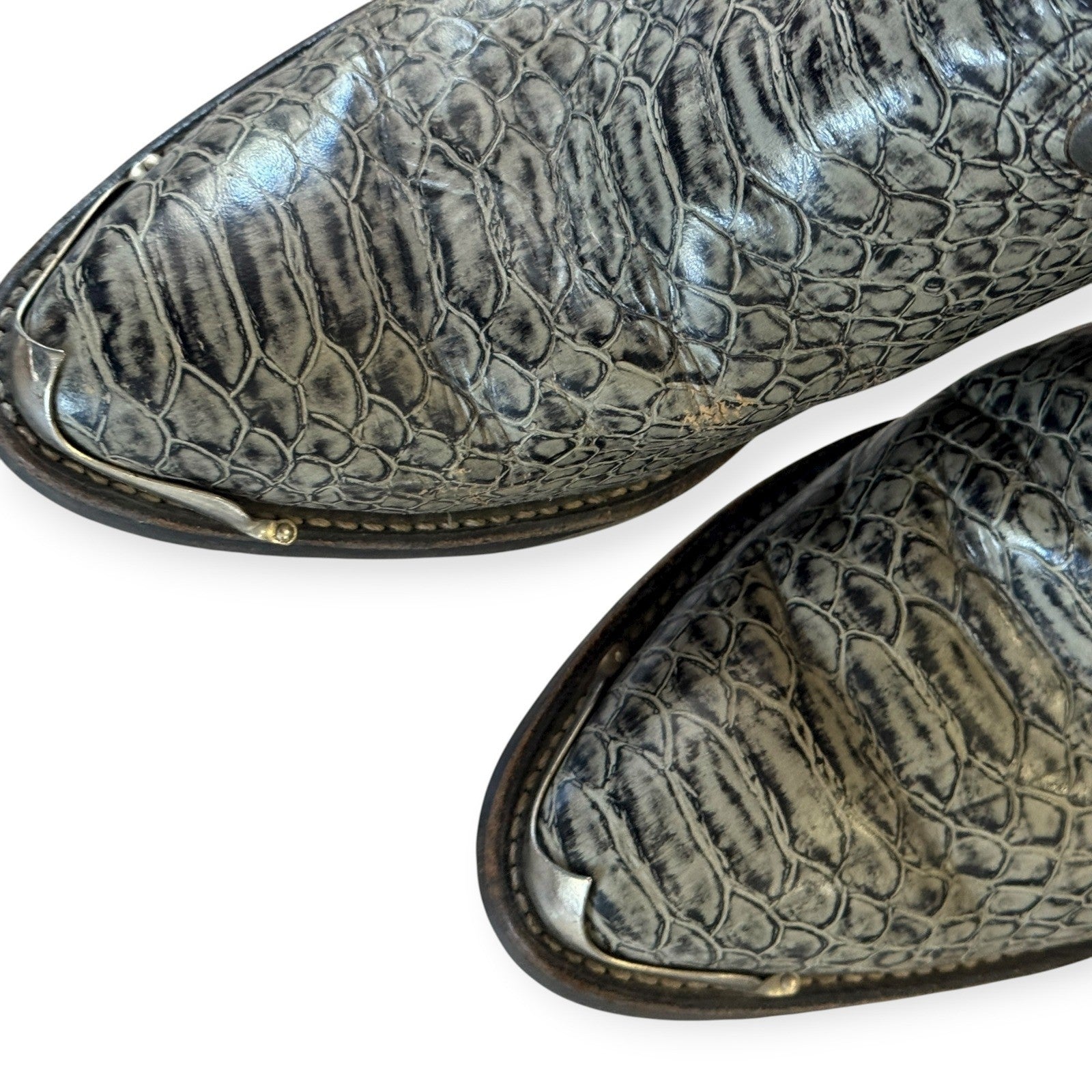 Durango Python Cowboy Boots Mens 8.5 Gray Snakeskin Leather Western