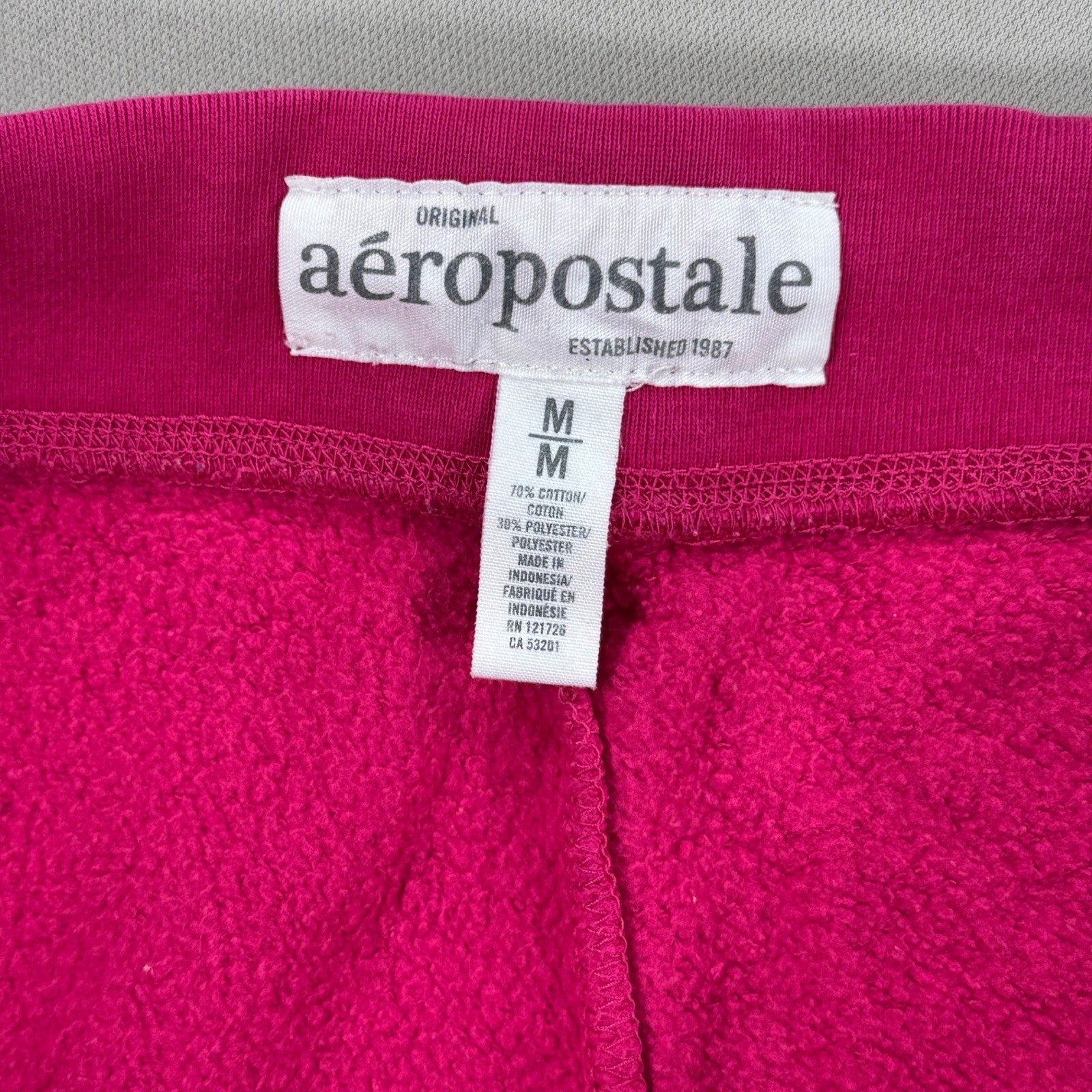 Aeropostale Sweatpants Aero87 Womens Medium Pink Low Rise Spell Out Wide Leg Y2K