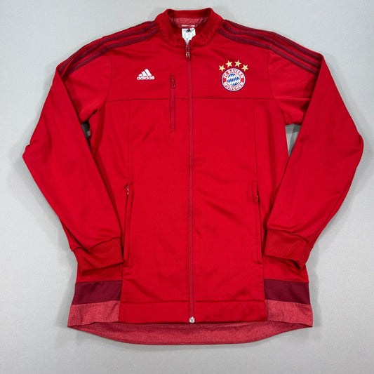 Adidas FC Bayern Munich Track Jacket Red Full Zip Embroidered Soccer Mens Size M