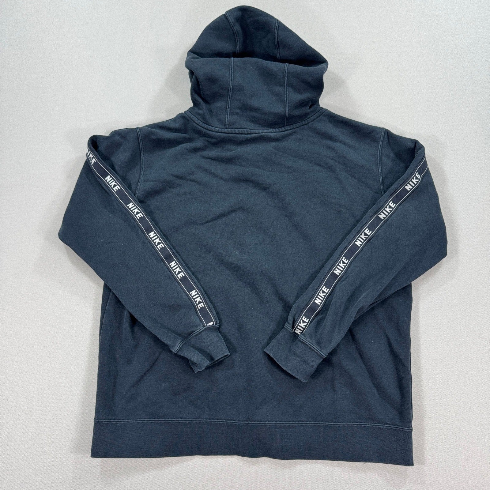 Nike Sportswear Hoodie mens Large Black Sleeve Hits Full-Zip Fleece Logo