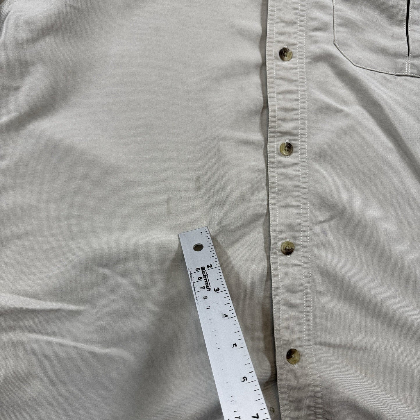 The North Face Long Sleeve mens Large Beige Button Up Shirt Outdoor Hiking