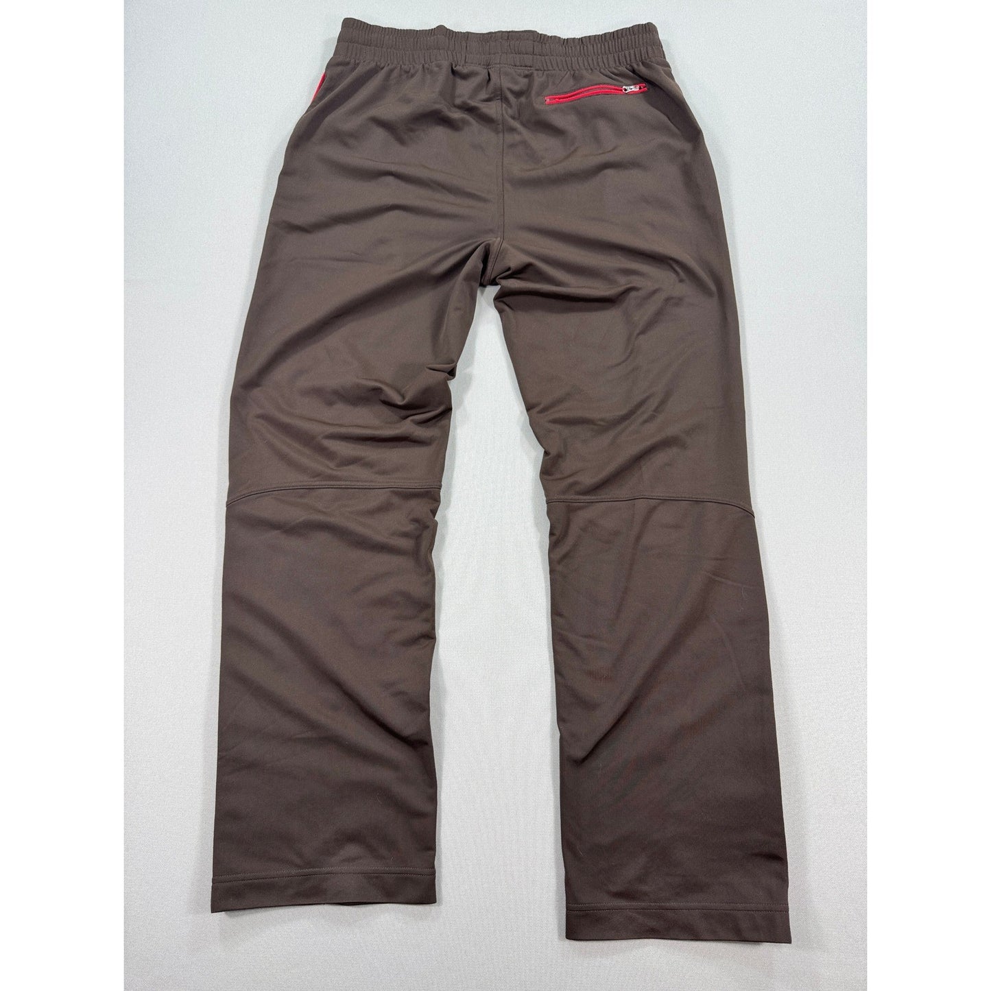 Nike Track Pants Red Tab mens Large Brown Gold Logo Sweatpants Zipped Pockets
