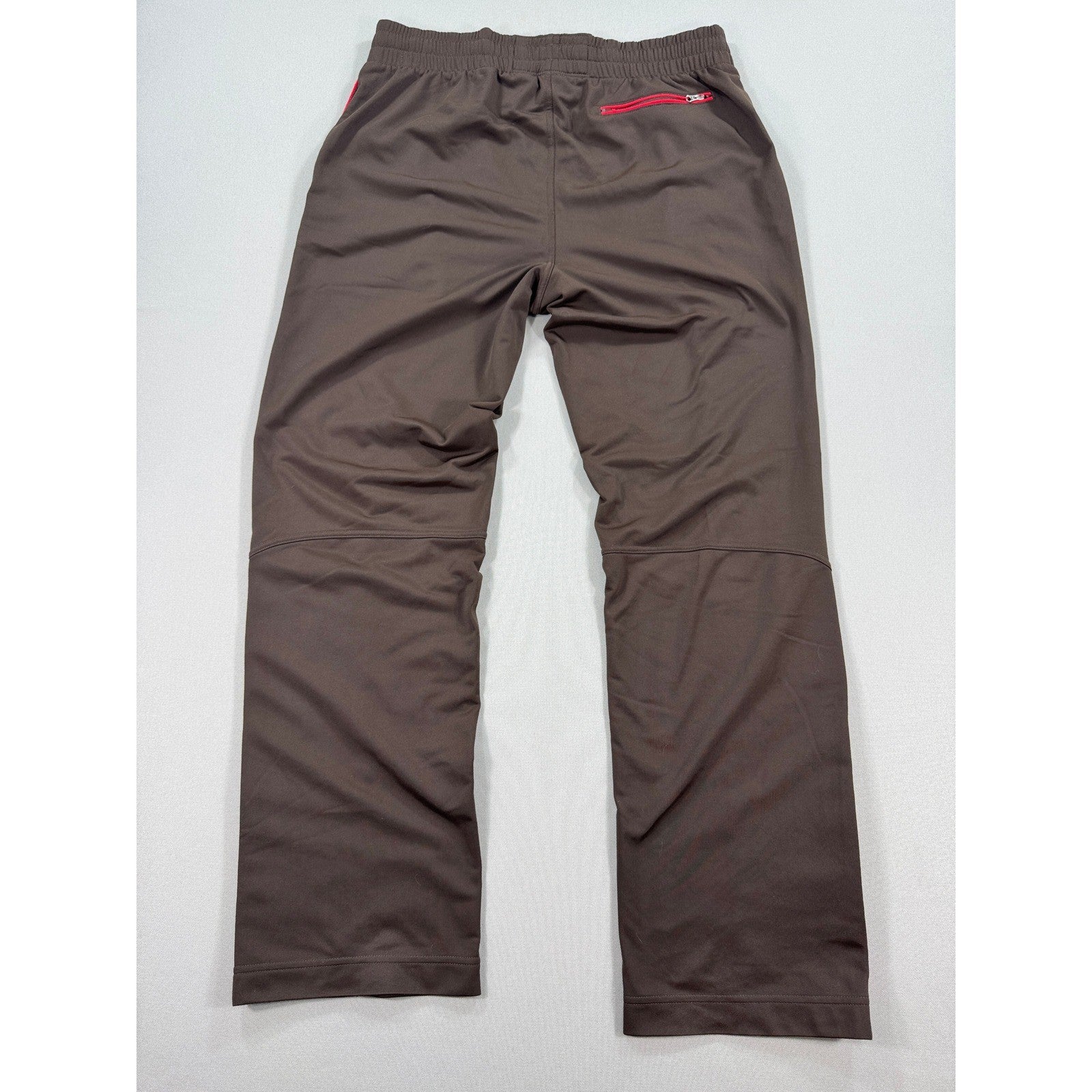 Nike Track Pants Red Tab mens Large Brown Gold Logo Sweatpants Zipped Pockets