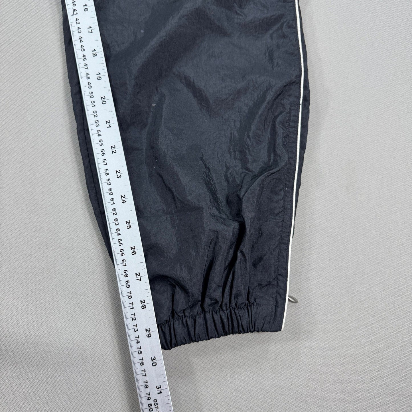 Vintage 90s Adidas Track Pants Mens L Black Elastic Waist Windbreaker Trefoil