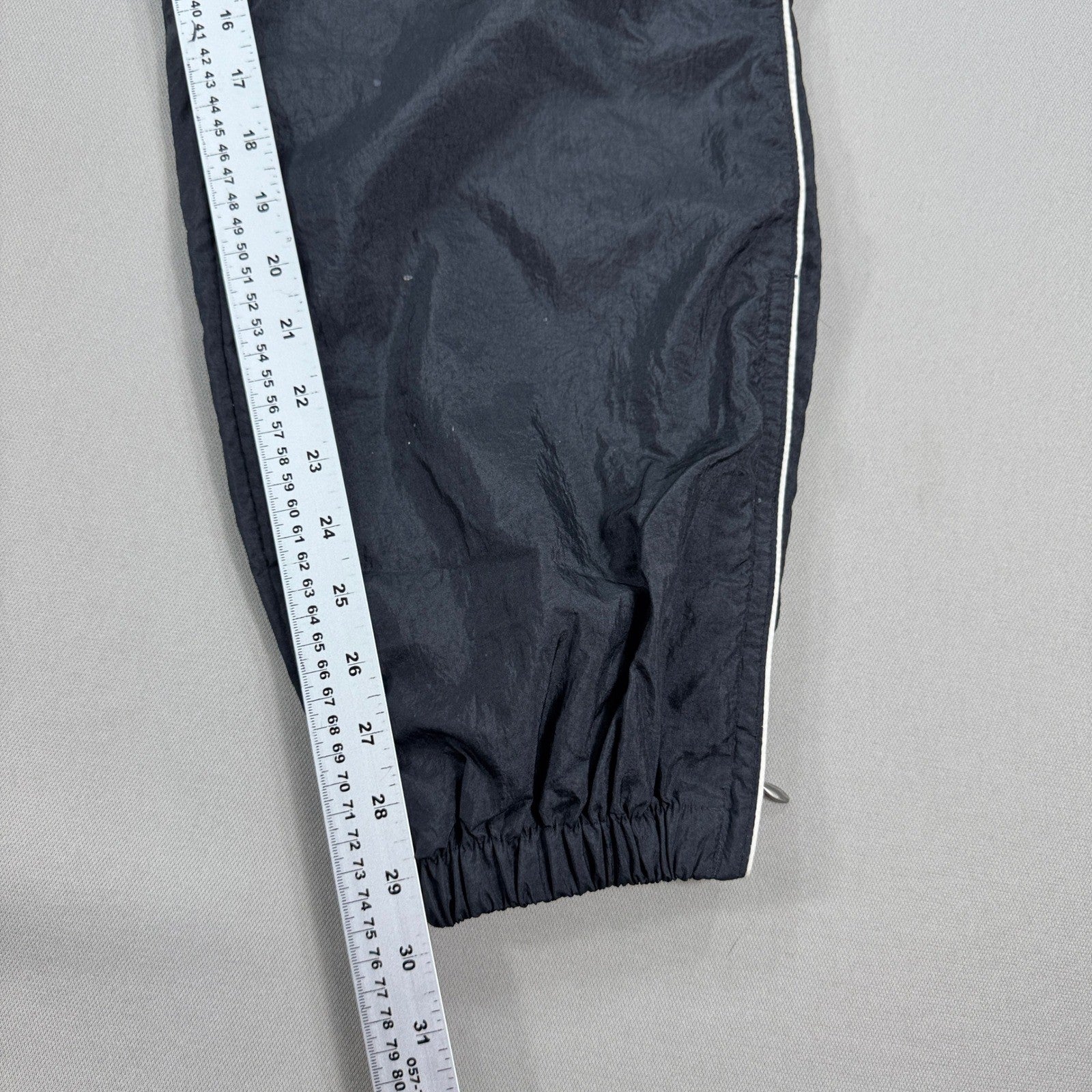 Vintage 90s Adidas Track Pants Mens L Black Elastic Waist Windbreaker Trefoil