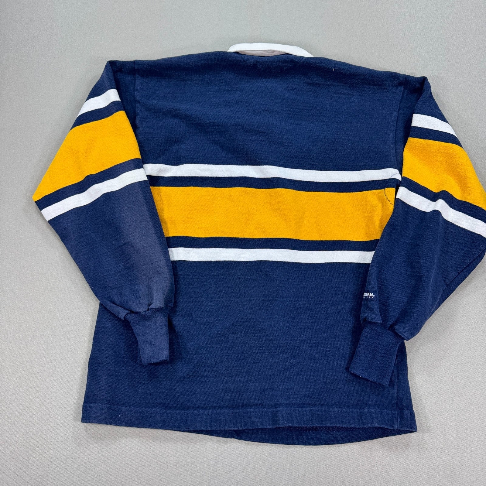 Vintage Barbarian Rugby Wear Shirt Rams / Ice mens Blue Striped Made In Canada
