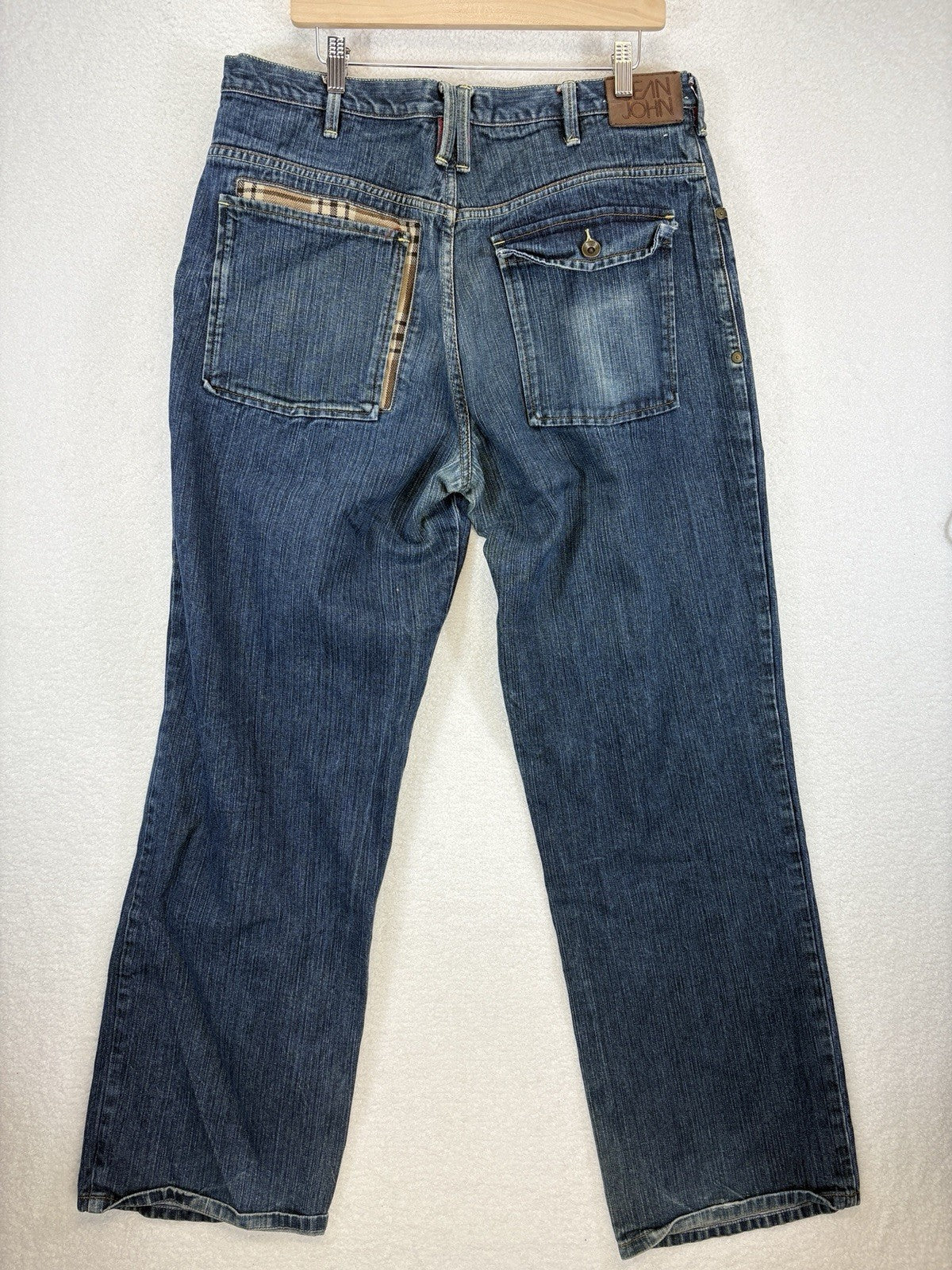 Sean John Jeans Y2K Mens 38 Baggy Blue Denim Straight Leg Relaxed Fit