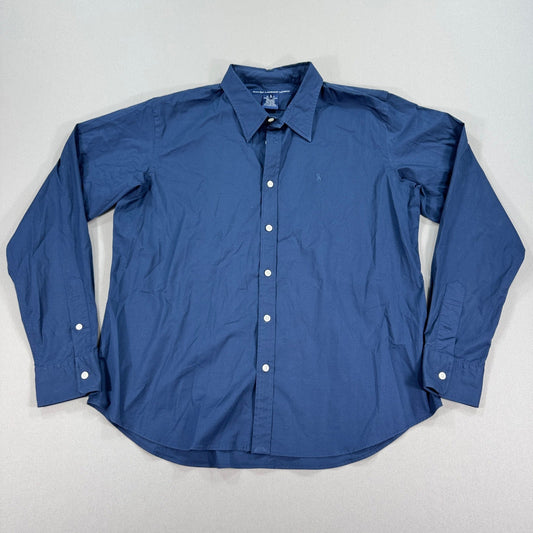 Ralph Lauren Sport Button Up Shirt mens XL Long Sleeve Blue Cotton Blend