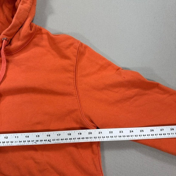 Stone Island Hoodie Pullover mens XL Orange Sweatshirt Fleece Cotton Drawstring