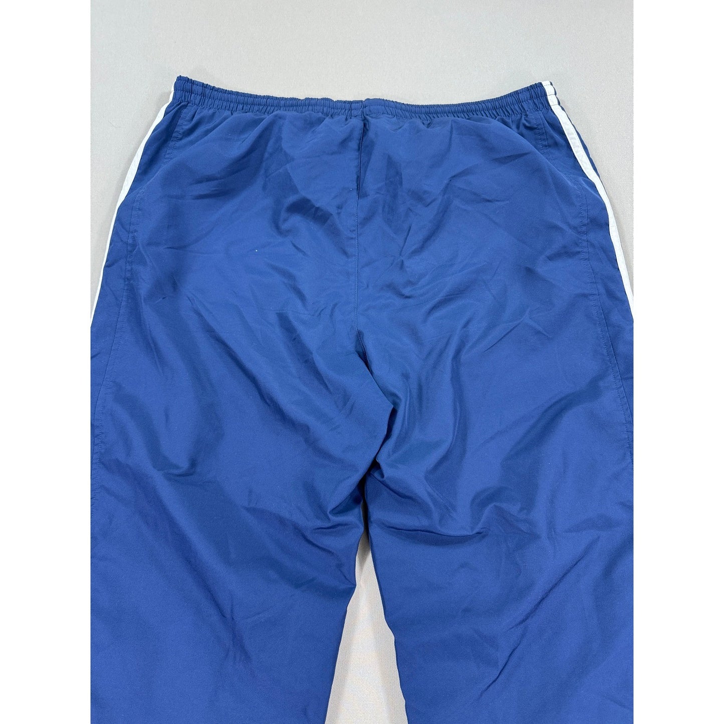 VTG Adidas Baggy Track Pants 3 Stripe Zipped Ankle mens Medium Blue