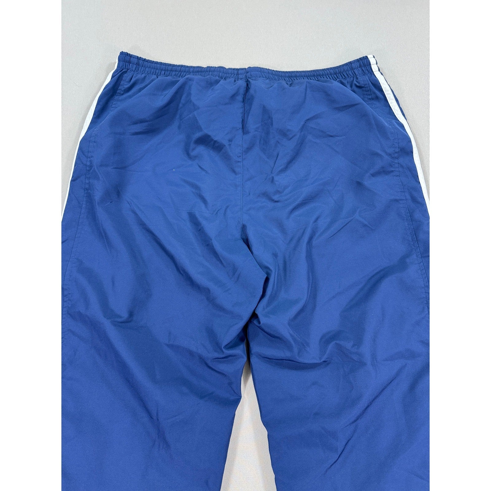 VTG Adidas Baggy Track Pants 3 Stripe Zipped Ankle mens Medium Blue