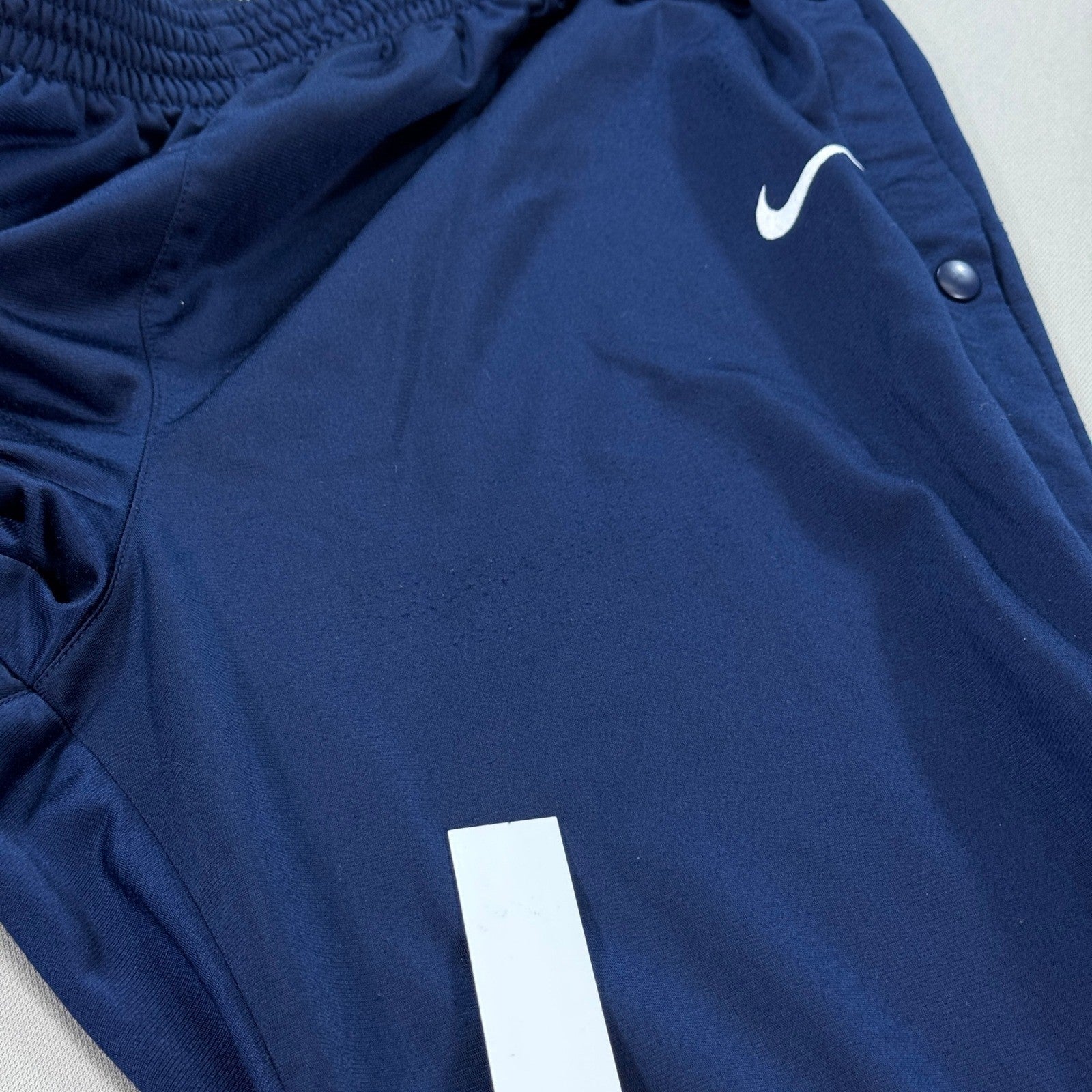 Vintage Nike Tearaway Track Pants Snap Button mens 2XL Navy Blue Baggy Wide Leg