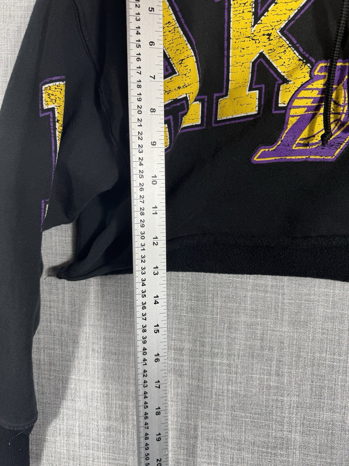 NBA Lakers Y2K Crop Top Hoodie Womens Small Black