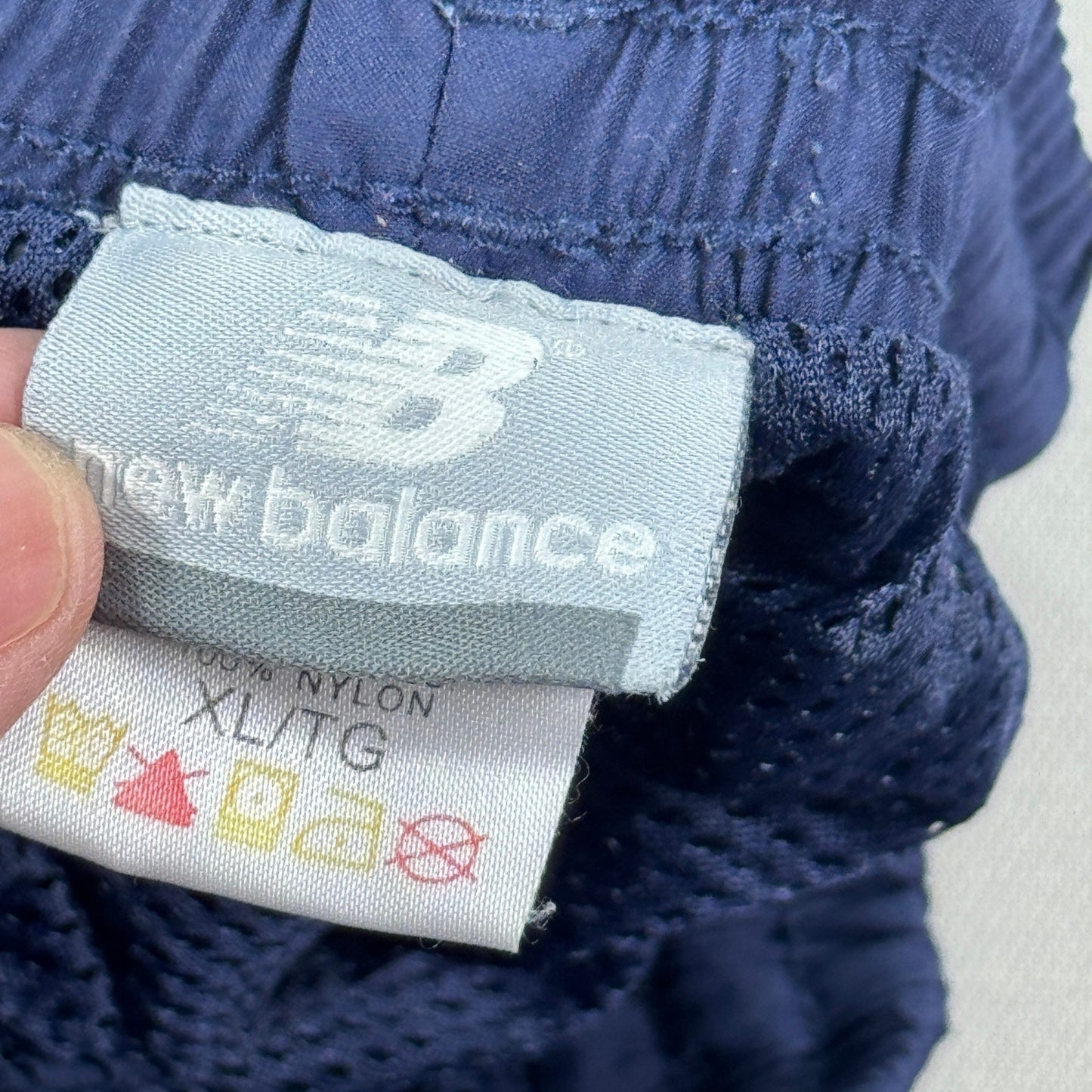 New Balance Track Pants mens XL Navy Blue Nylon Lightweight Ankle Zip Tapered